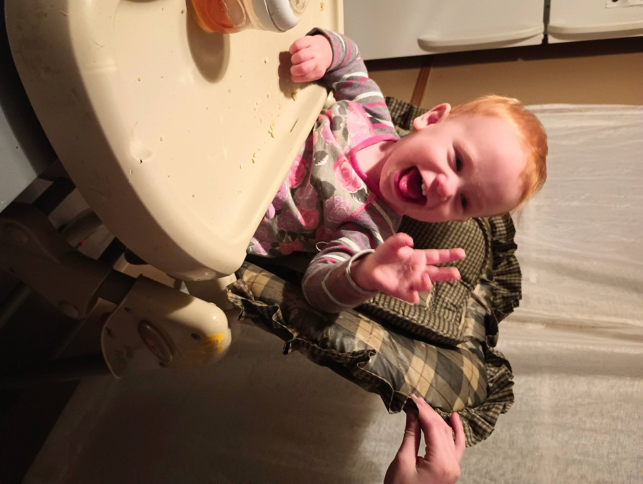 Cara joined the competition — help win amazing prizes! baby, baby_products, baby_toddler_clothing, cheek, child, comfort, face, finger, flooring, fun, happy, head, kitchen_utensil, mouth, person, room, sitting, skin, smile, toddler