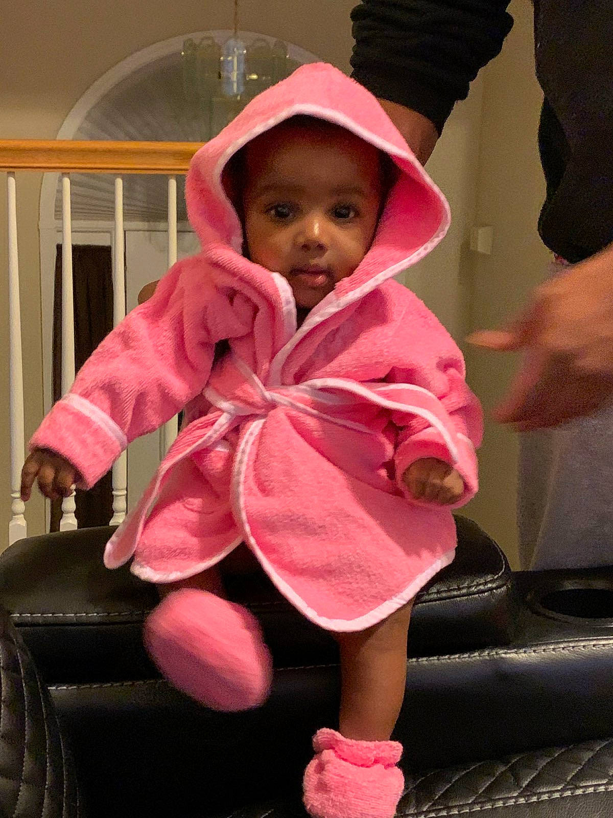 Lauren joined the competition — help win amazing prizes! baby, baby_products, baby_toddler_clothing, cap, child, dress, fashion_accessory, finger, fun, hand, happy, human_leg, lip, magenta, organ, person, pink, purple, skin, sleeve