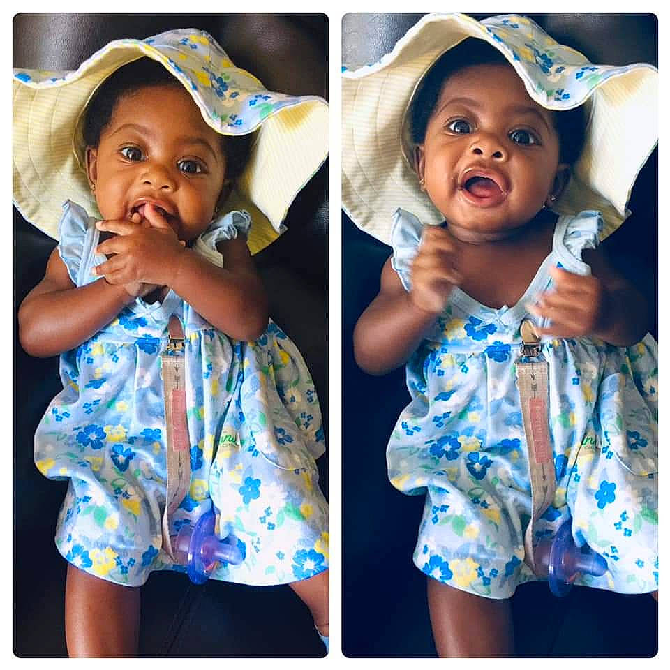 Lyra is registered to the contest to win money with this photo: baby, baby_toddler_clothing, child, clothing, dress, fashion_accessory, happy, headgear, outerwear, pattern, person, photography, product, sleeve, smile, summer, toddler