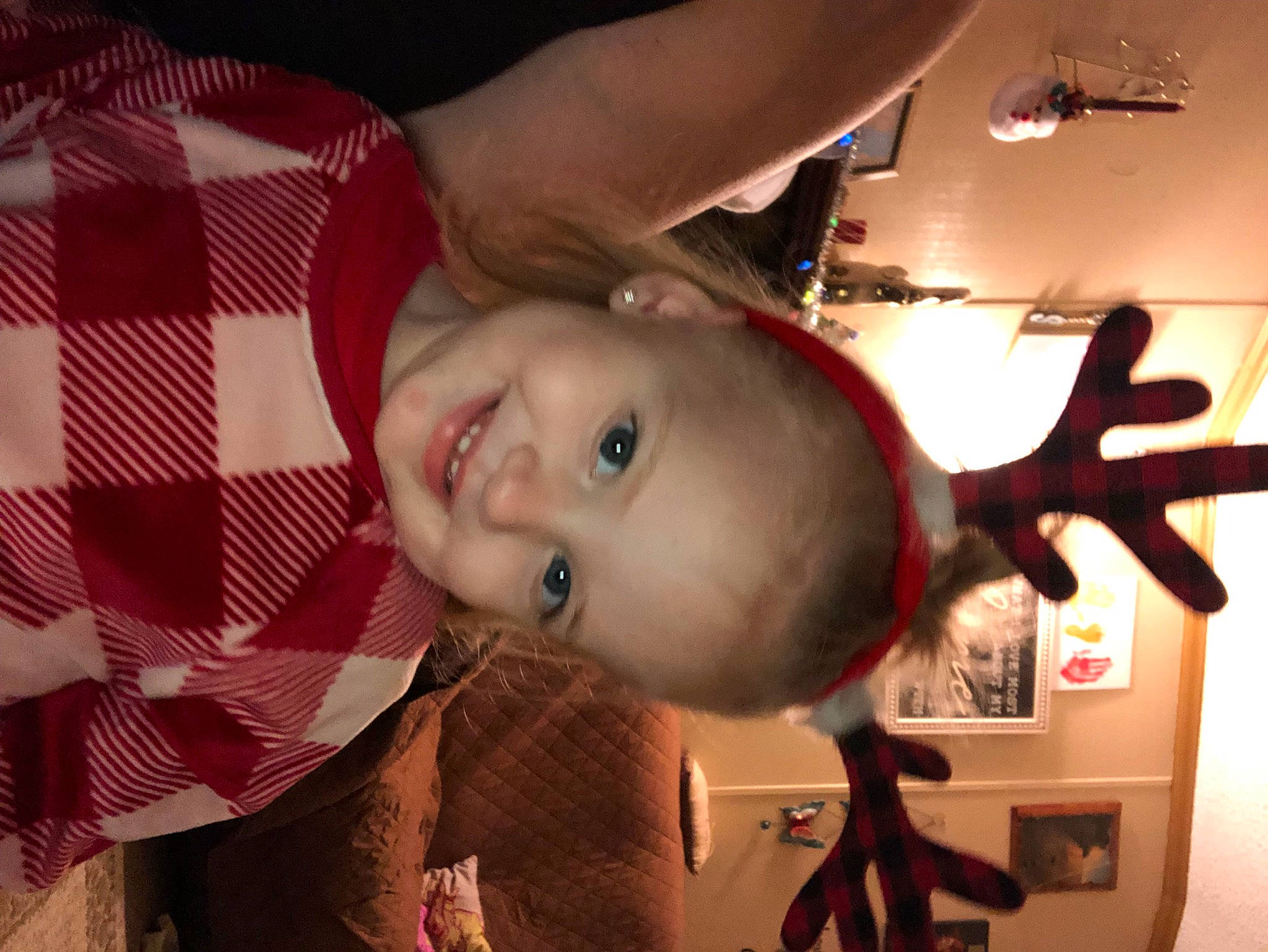 Joelle joined the competition — help win amazing prizes! baby, cheek, child, ear, event, eyelash, forehead, fun, happy, joy, mouth, nose, pattern, person, plaid, smile, tartan, toddler