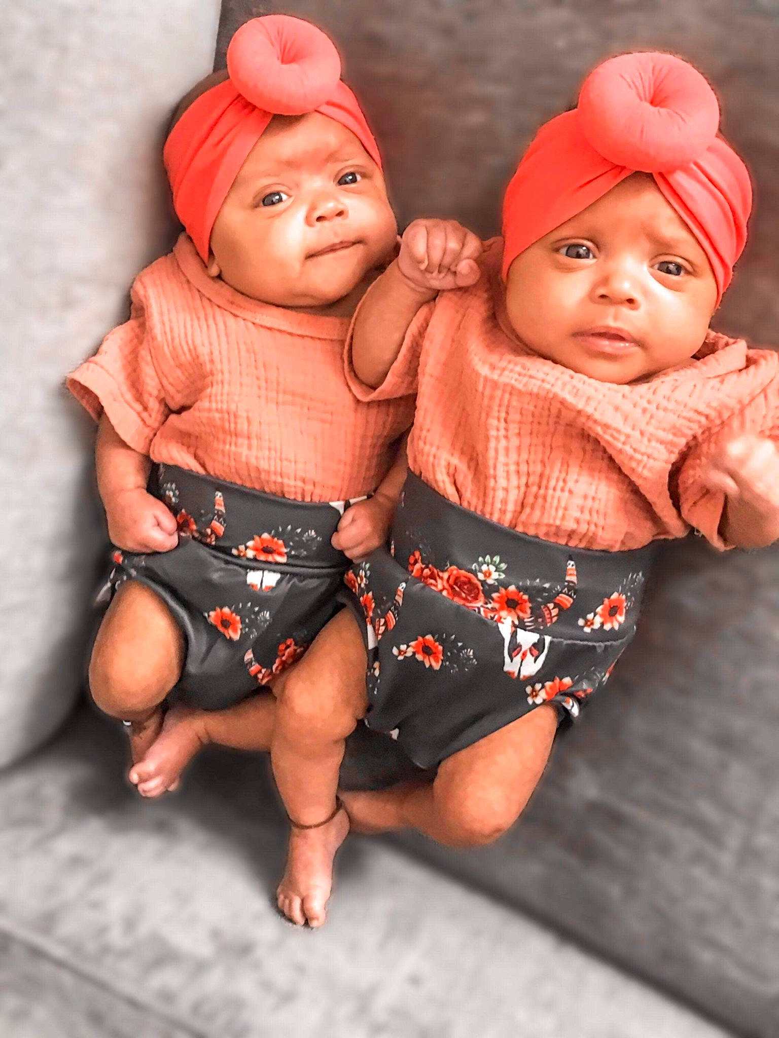 Willow And Winona joined the competition — help win amazing prizes! baby, baby_toddler_clothing, cap, carmine, cheek, child, doll, eye, fashion_accessory, hat, headgear, headwear, human_body, lip, person, pink, red, sitting, skin, sleeve