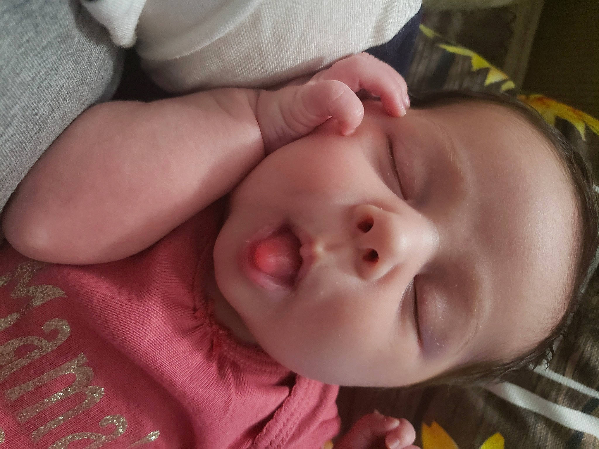 Daisey is registered to the contest to win money with this photo: baby, bedtime, cheek, child, chin, close_up, ear, eye, face, hand, head, lip, mouth, muscle, neck, nose, person, skin, toddler