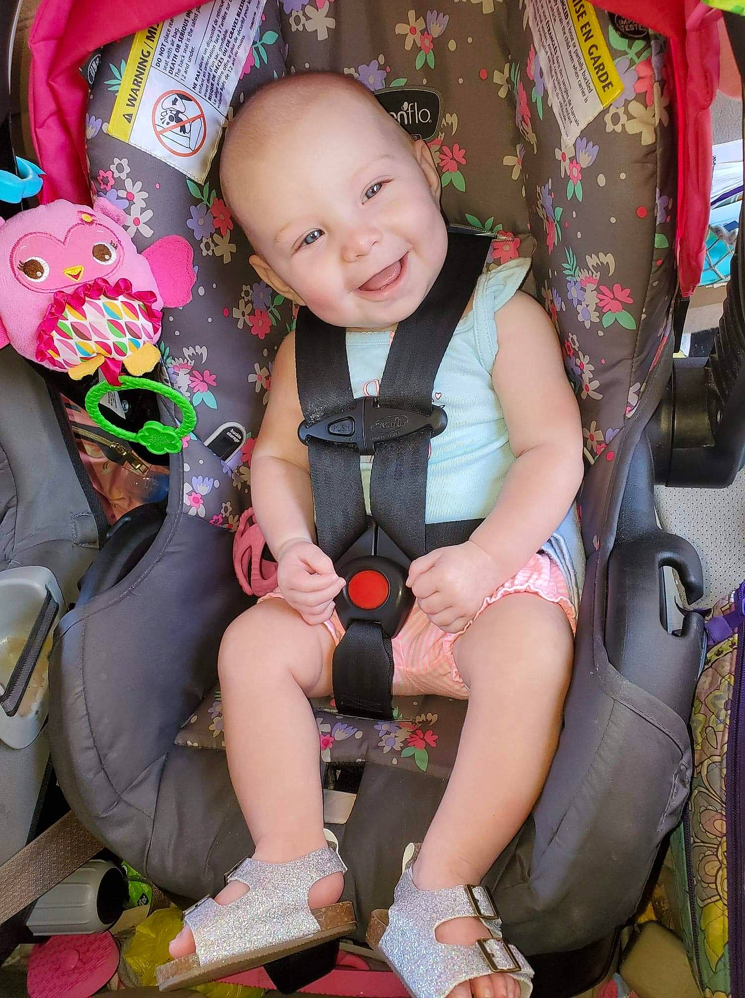 Kynley joined the competition — help win amazing prizes! car_seat, child, daughter, joy, person, sitting, skin, toddler