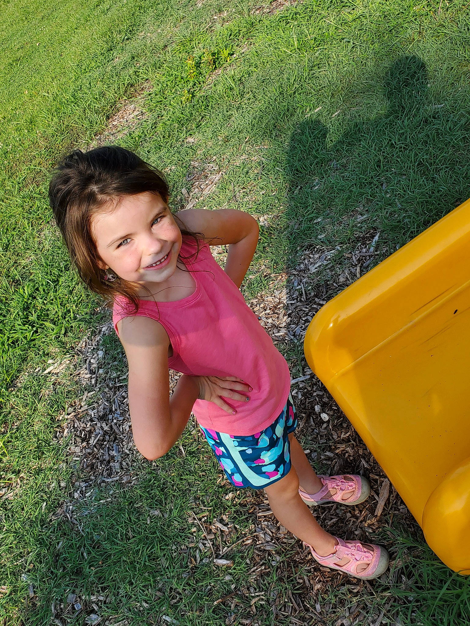 Kenz joined the competition — help win amazing prizes! child, fun, grass, grass_family, green, happy, joy, lawn, leg, leisure, outdoor_play_equipment, person, pink, plant, play, sitting, smile, summer, toddler, vacation