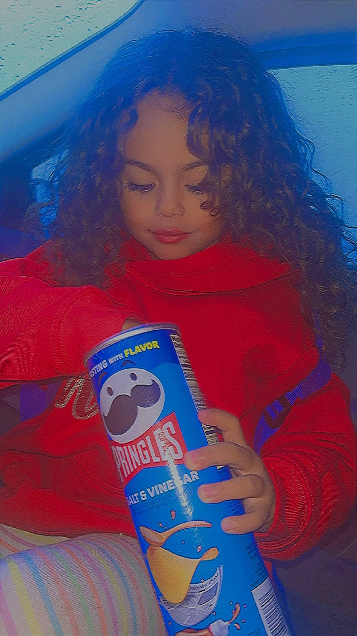 Da'Lylah is registered to the contest to win money with this photo: afro, blue, carmine, child, christmas_ornament, cool, doll, electric_blue, fictional_character, fun, hairstyle, happy, holiday, magenta, pattern, person, red, sleeve, t_shirt, toddler