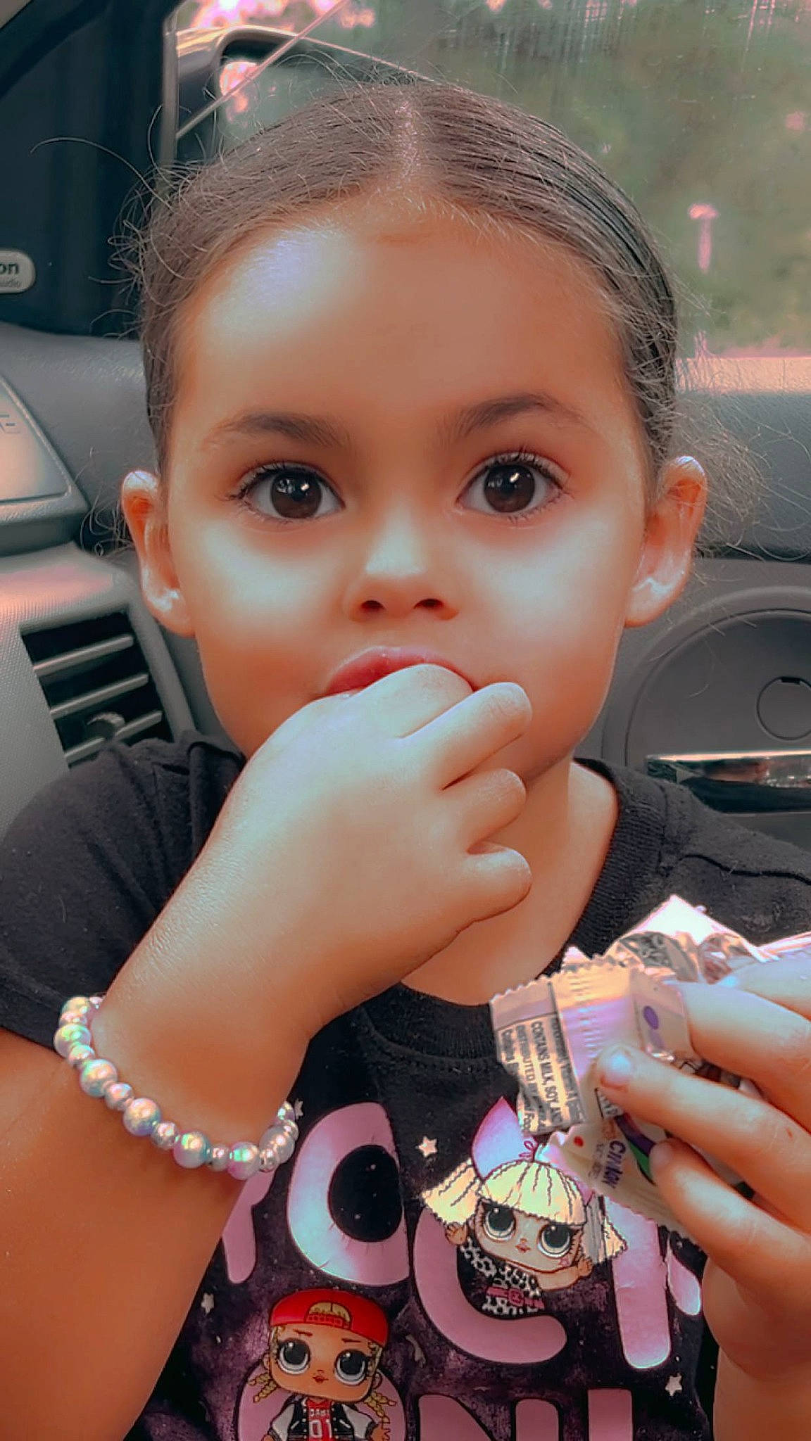 Da'Lylah joined the competition — help win amazing prizes! cheek, child, cool, eyebrow, eyelash, finger, fun, gesture, hand, happy, iris, jewellery, lip, mouth, nail, nose, person, skin, sweetness, thumb