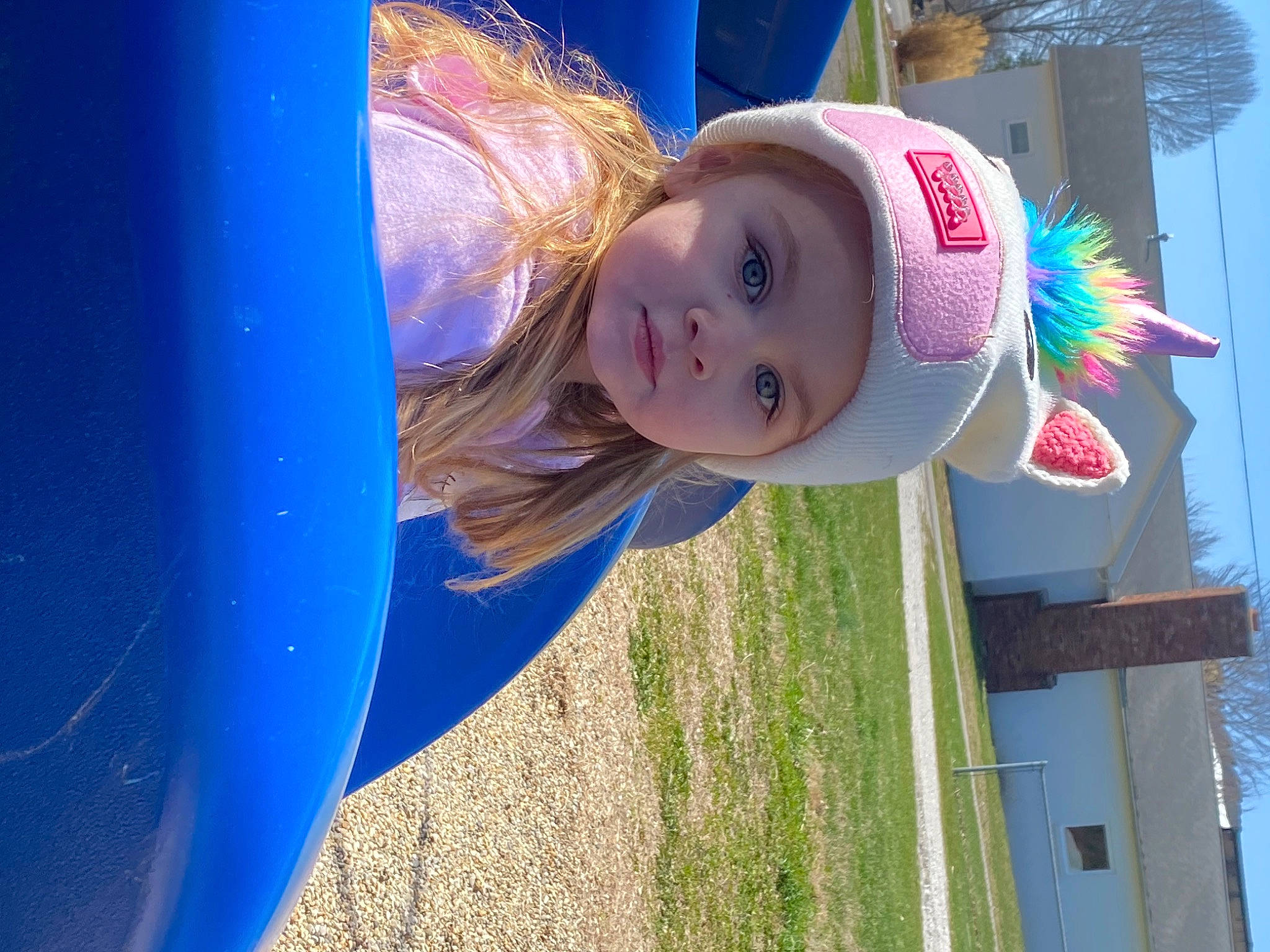 Esmae joined the competition — help win amazing prizes! baby, beauty, blue, cap, child, city, electric_blue, fun, grass, happy, hat, headwear, leisure, magenta, outdoor_play_equipment, person, play, recreation, sky, smile