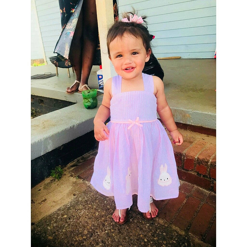 Anahi joined the competition — help win amazing prizes! child, cocktail_dress, dress, flower_girl, girl, gown, joy, pattern, person, pink, shoulder, textile, toddler