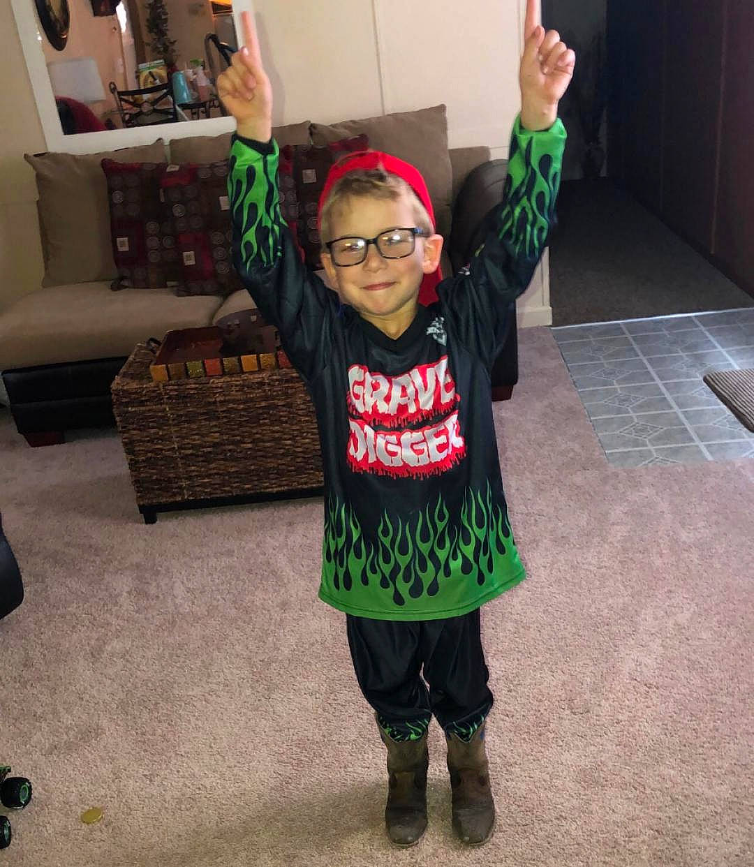 Bentley joined the competition — help win amazing prizes! child, cool, costume, face, fictional_character, glasses, green, head, holiday, jacket, joy, outerwear, person, saint_patricks_day, sleeve, t_shirt, toddler