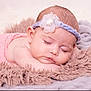 baby, blanket, child, closeup, cozy, cute, flower, headband, infant, nap, peaceful, pink, portrait, purple, relaxation, resting, skin, sleeping, soft_texture, toddler