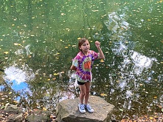 Barbara joined the competition — help win amazing prizes! fun, grass, happy, lake, landscape, leisure, people_in_nature, person, play, pond, recreation, reflection, shorts, smile, summer, thigh, toddler, water, water_feature, water_resources