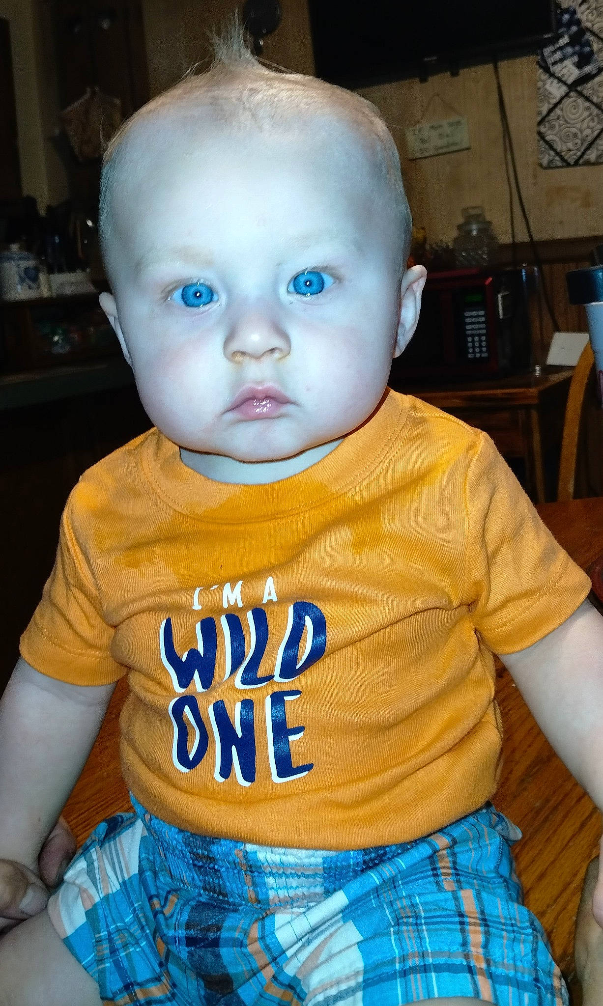 Jameson is registered to the contest to win money with this photo: baby, baby_toddler_clothing, blue, cheek, child, cool, electric_blue, eyelash, fun, happy, head, mouth, neck, nose, pattern, person, plaid, shorts, sleeve, t_shirt