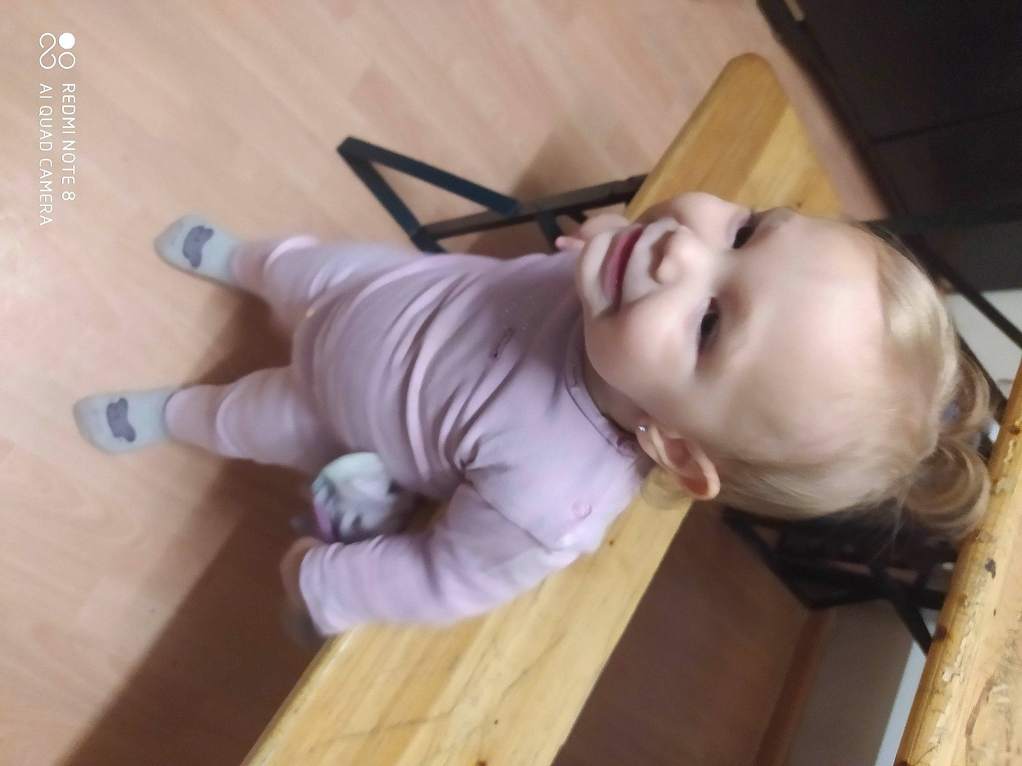 Alyson participe au concours pour gagner de l'argent avec cette photo : baby, baby_products, baby_safety, baby_toddler_clothing, baby_toys, child, comfort, flooring, foot, hardwood, human_body, infant_bed, joy, person, room, sitting, sleeve, toddler, varnish, wood