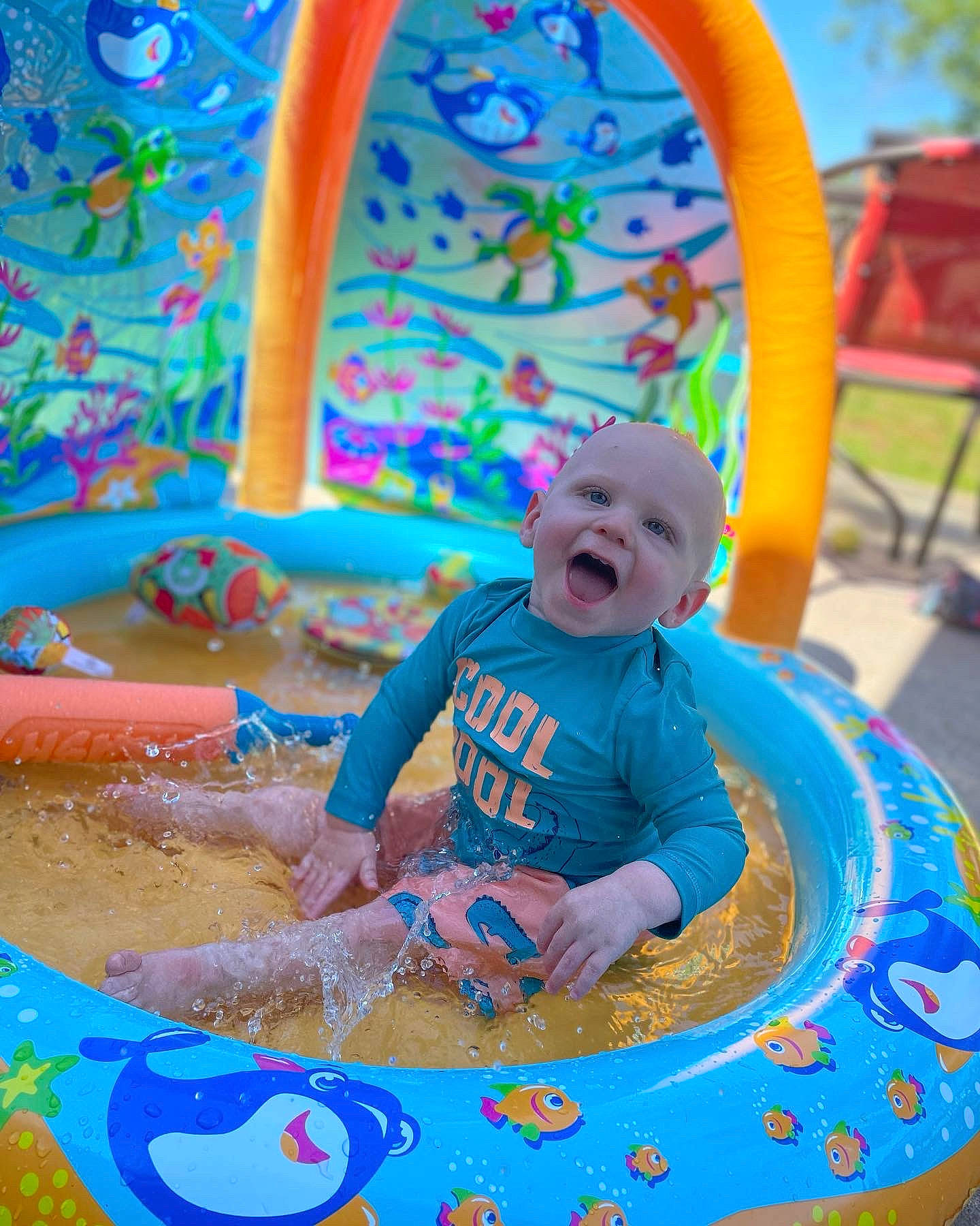 Drake joined the competition — help win amazing prizes! aqua, baby, baby_products, baby_toddler_clothing, blue, child, event, fun, happy, hat, leisure, person, pink, play, product, recreation, smile, summer, toddler, water