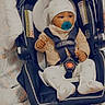 baby, car_seat, pacifier, hat, onesie, infant, child, blanket, sitting, indoor, cute, safe, straps, clothing, face, headwear, comfort, soft, young, adorable