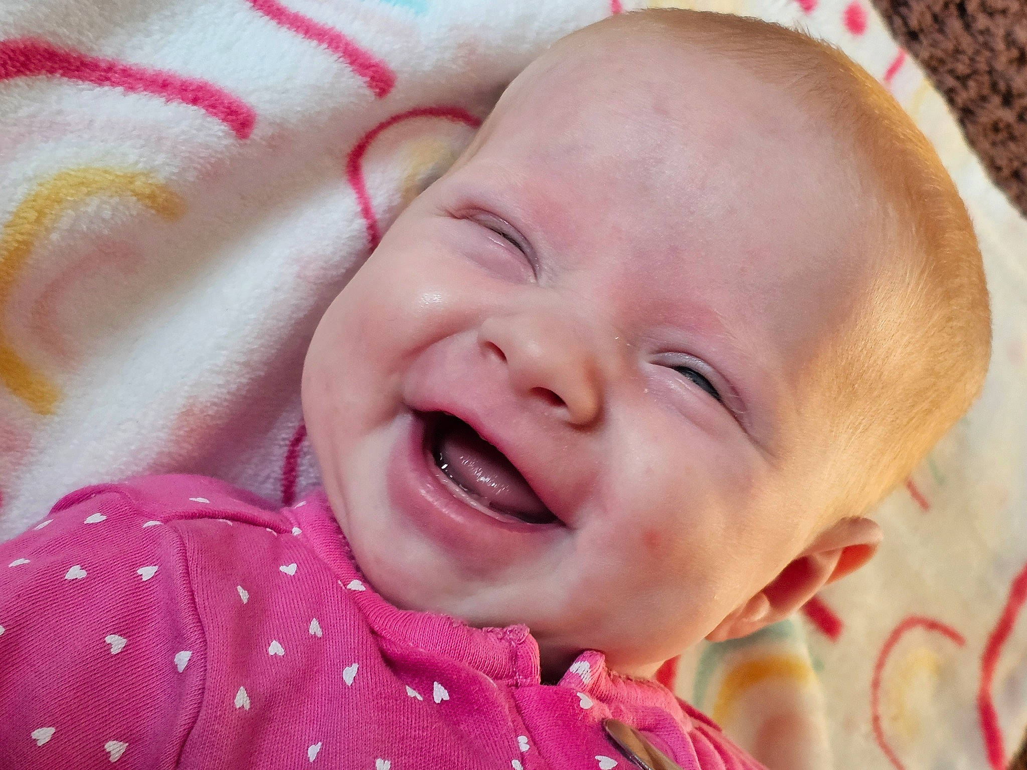 Addisyn joined the competition — help win amazing prizes! baby, baby_laughing, baby_toddler_clothing, cheek, child, event, fun, gesture, happy, iris, laugh, lip, magenta, mouth, nose, people_in_nature, person, pink, skin, smile