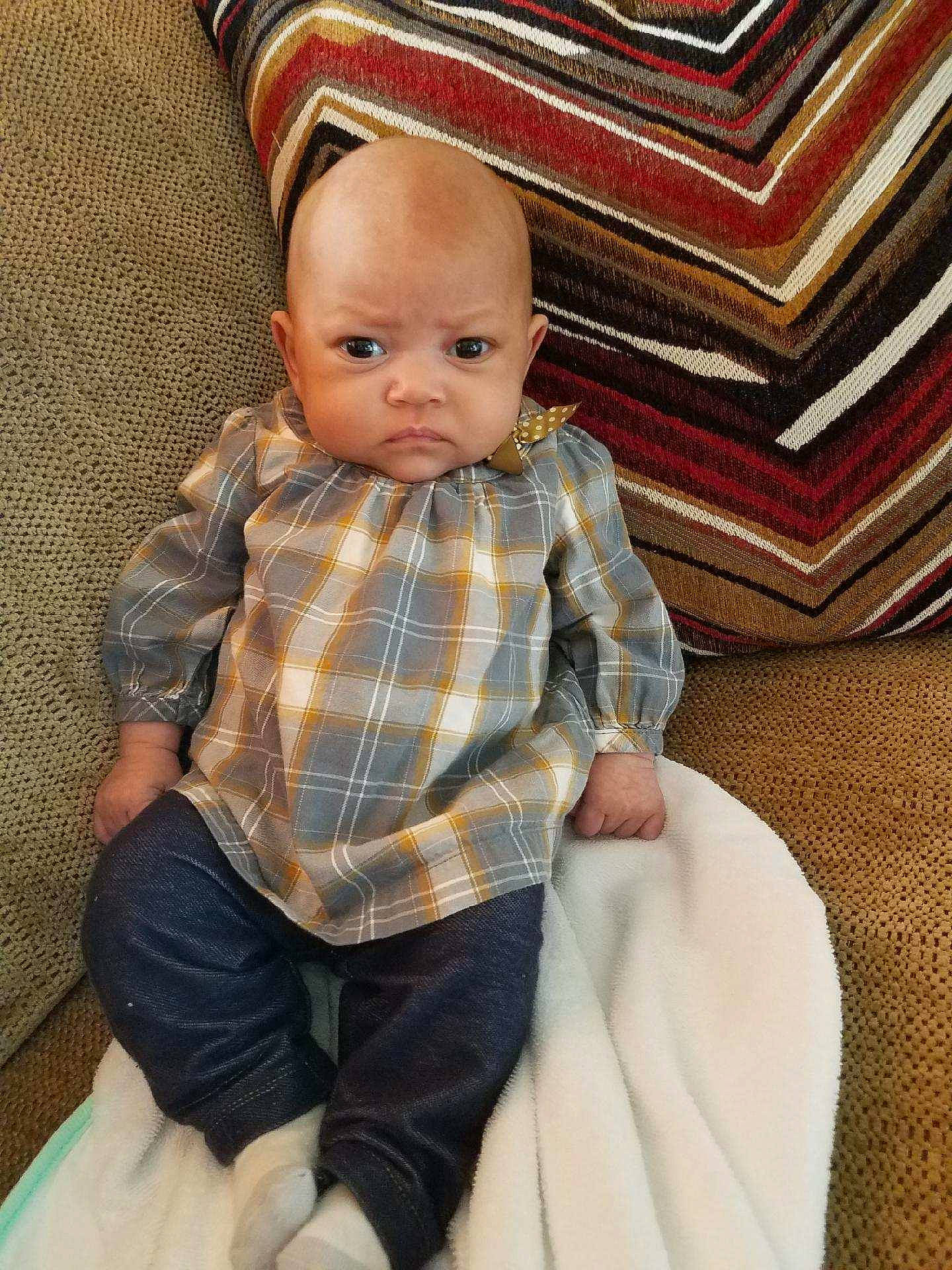 Finlay joined the competition — help win amazing prizes! child, infant, outerwear, pattern, person, product, sitting, textile, toddler