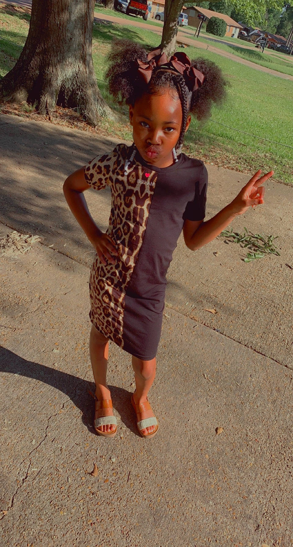 Akylee joined the competition — help win amazing prizes! barefoot, child, day_dress, foot, formal_wear, fun, gesture, grass, happy, human_leg, leg, one_piece_garment, pattern, people_in_nature, person, sandal, sleeve, thigh, toddler, trunk