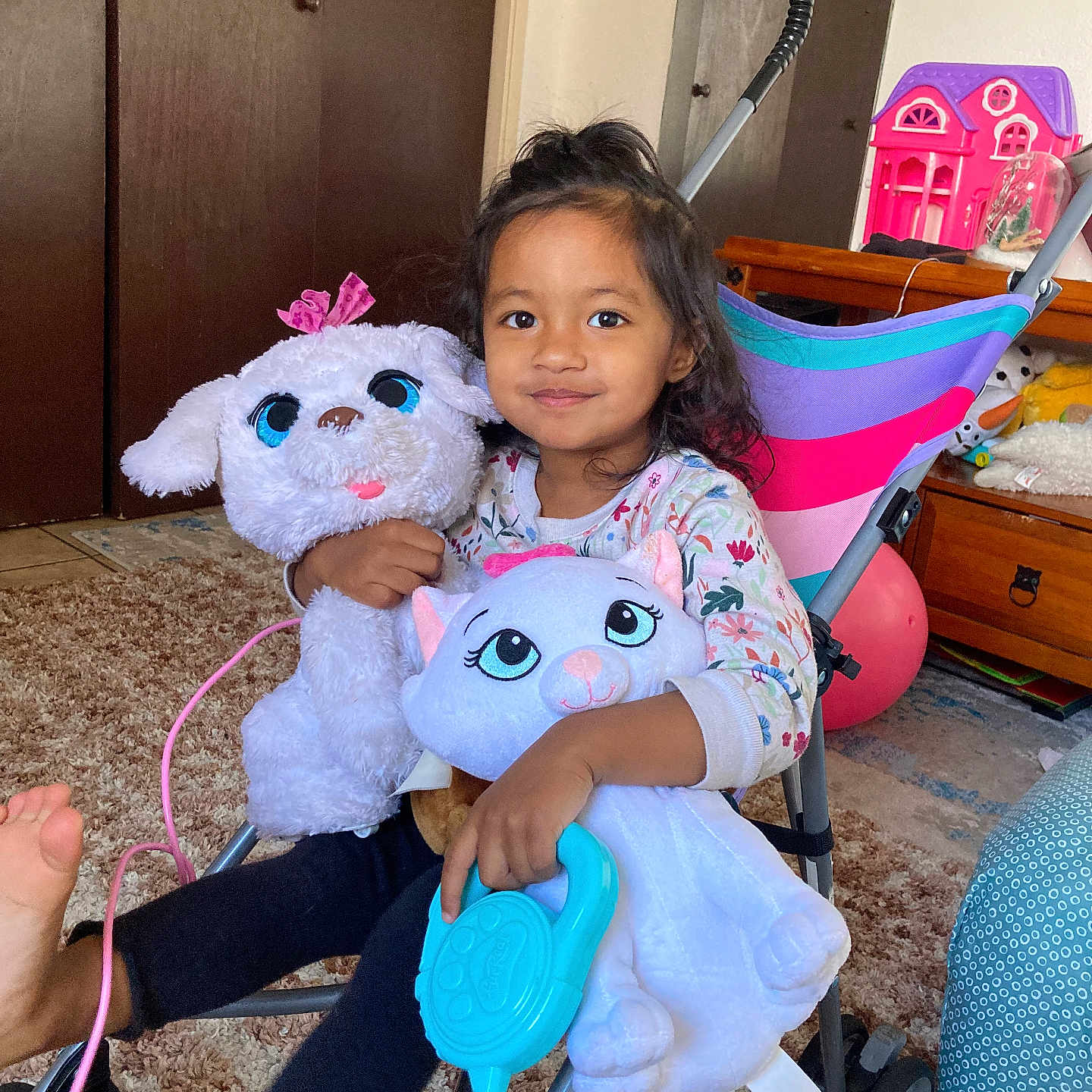 Angel is registered to the contest to win money with this photo: bed, chair, child, clothing, couch, cushion, face, female, furniture, girl, head, homedecor, indoors, interiordesign, person, photography, plush, portrait, purple, toy