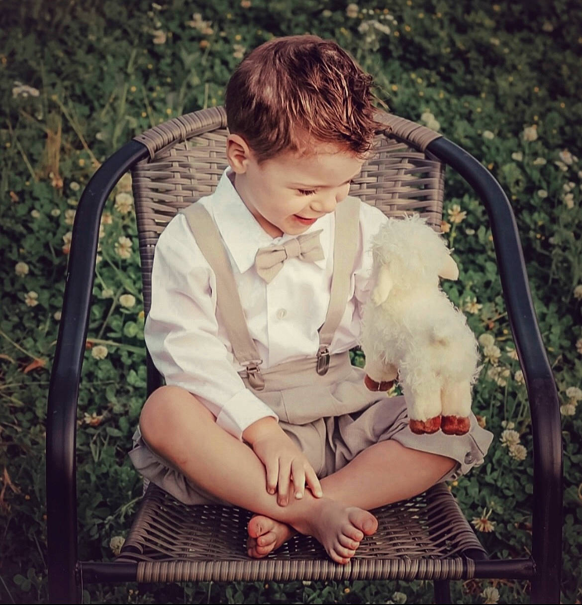 Dean joined the competition — help win amazing prizes! baby, baby_toddler_clothing, bangs, chair, child, dress, flash_photography, fun, grass, grass_family, happy, pattern, people_in_nature, person, plant, portrait_photography, sitting, tie, tints_and_shades, toddler