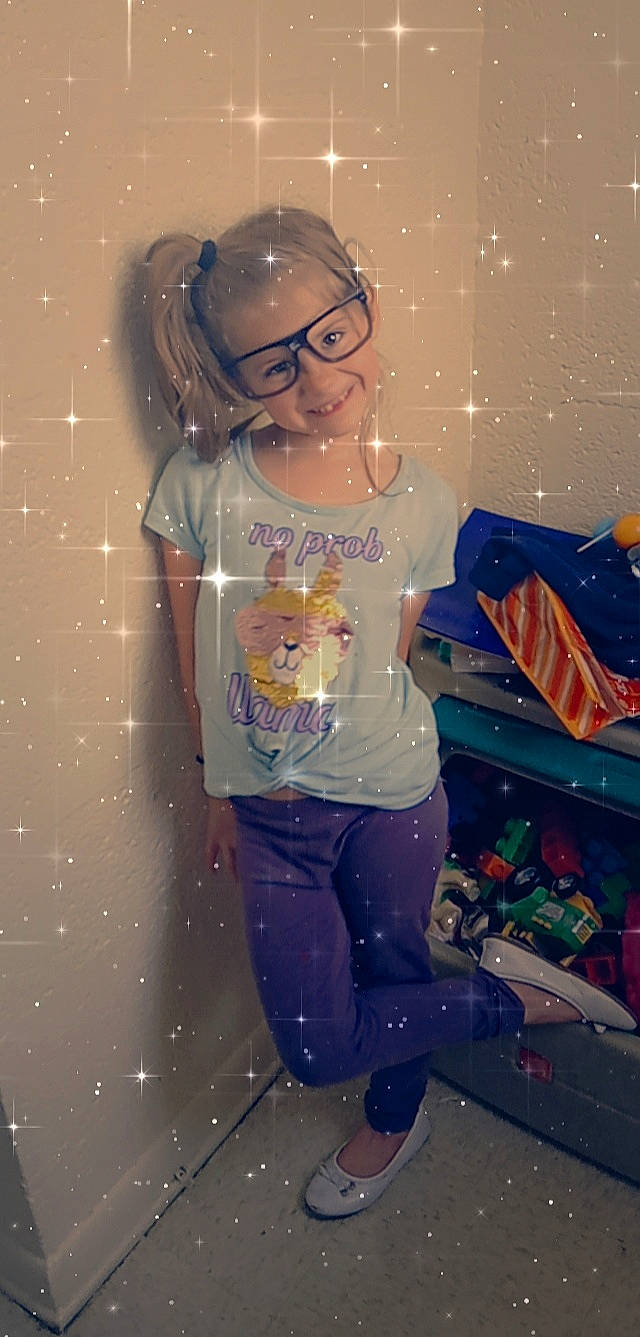 Felicia joined the competition — help win amazing prizes! cool, electric_blue, event, eyewear, fun, glasses, goggles, happy, jeans, joy, leisure, person, personal_protective_equipment, sleeve, sneakers, standing, sunglasses, t_shirt, toddler, tree