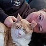 animal, casual, cat, comfort, couch, cozy, face, feline, friendship, happy, home, indoor, person, pet, relaxed, resting, sleepy, smile, snuggling, warmth