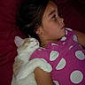 King joined the competition — help win amazing prizes! animal, bed, cat, child, comfort, cuddling, cute, face, friendship, hugging, indoor, pet, pink_clothing, polka_dot, portrait, relaxation, resting, sleeping, white_cat, young_girl