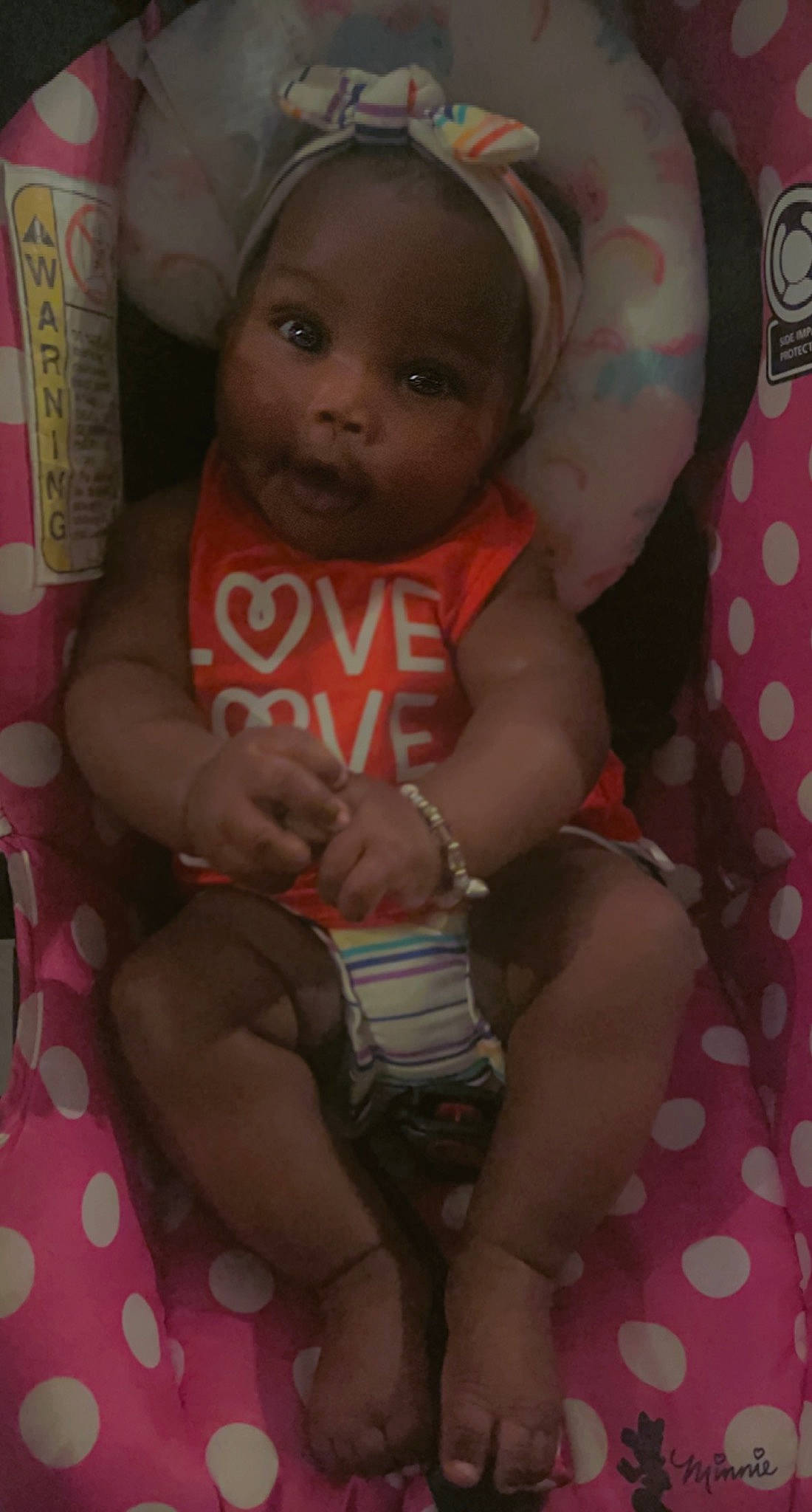 Akyra is registered to the contest to win money with this photo: abdomen, baby, baby_toddler_clothing, cheek, chest, child, finger, hand, happy, human_body, iris, lip, mouth, nail, person, pink, skin, thigh, thumb, toddler