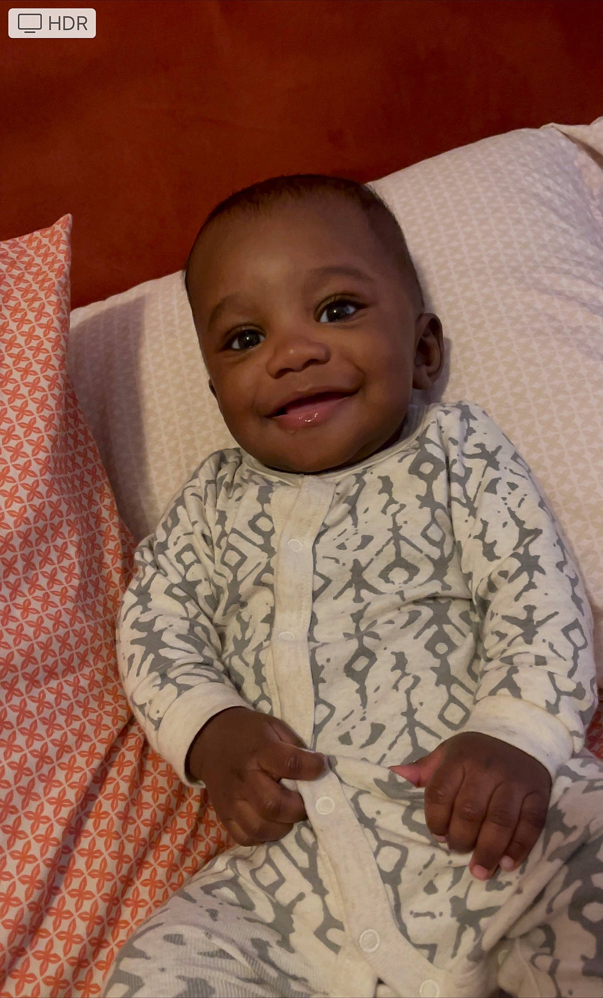 Dillon joined the competition — help win amazing prizes! baby, baby_toddler_clothing, bedding, cheek, child, comfort, eyebrow, face, happy, iris, joy, laugh, linens, nose, pattern, person, room, skin, sleeve, smile