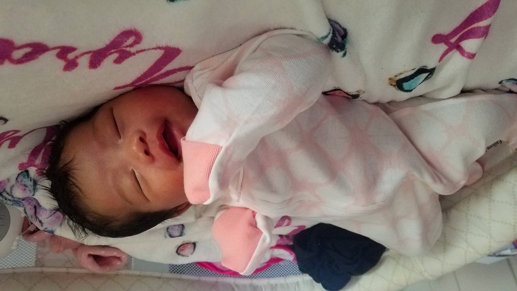 Lyra joined the competition — help win amazing prizes! baby, baby_products, baby_sleeping, baby_toddler_clothing, bedtime, carmine, cheek, child, comfort, finger, linens, nail, nap, pattern, person, pink, product, skin, sleep, textile