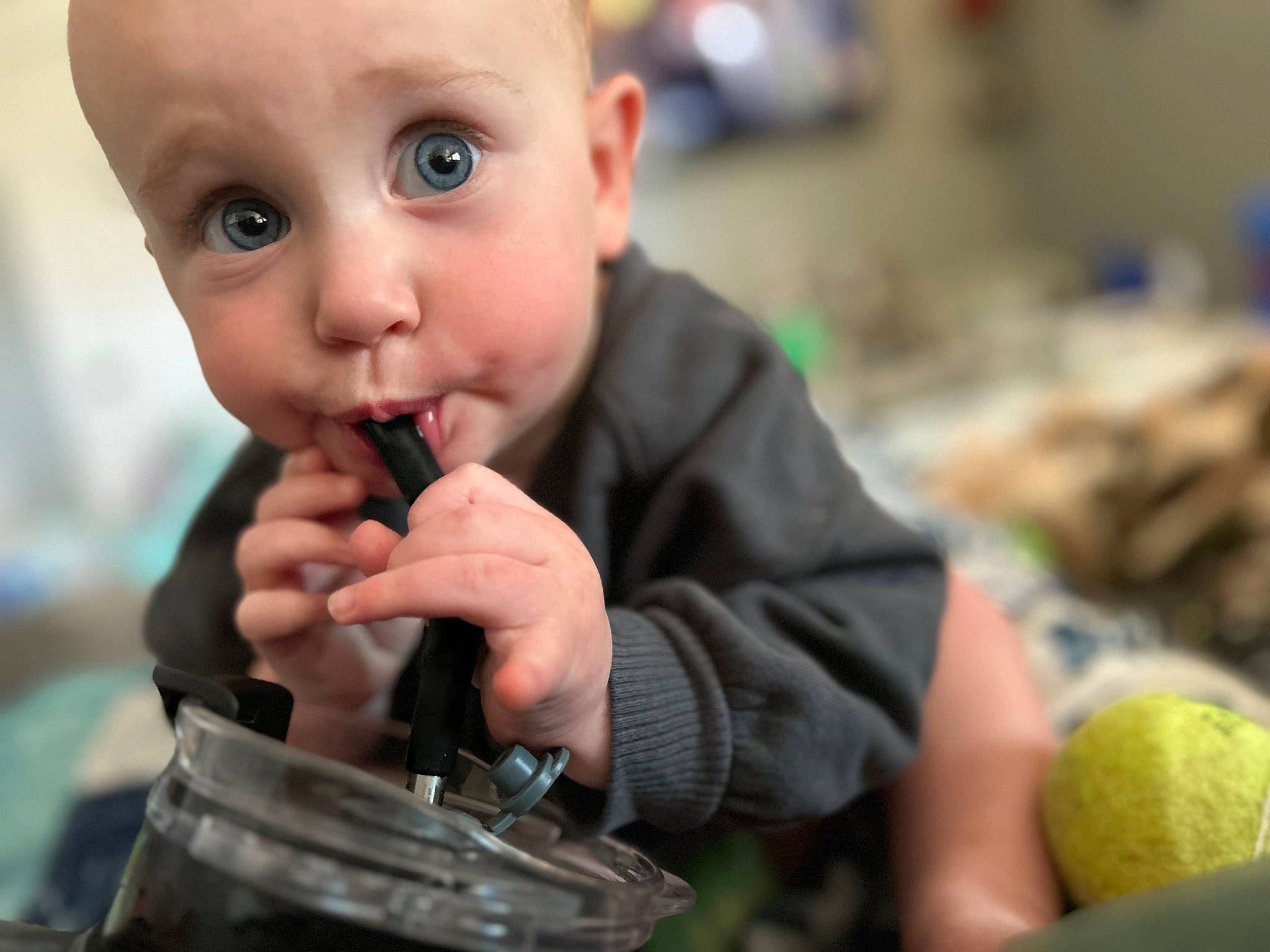 Guinevere joined the competition — help win amazing prizes! baby, baby_toddler_clothing, cheek, child, comfort_food, eating, fun, happy, local_food, nail, natural_foods, people, person, personal_protective_equipment, portrait_photography, produce, sitting, surprise, thumb, toddler