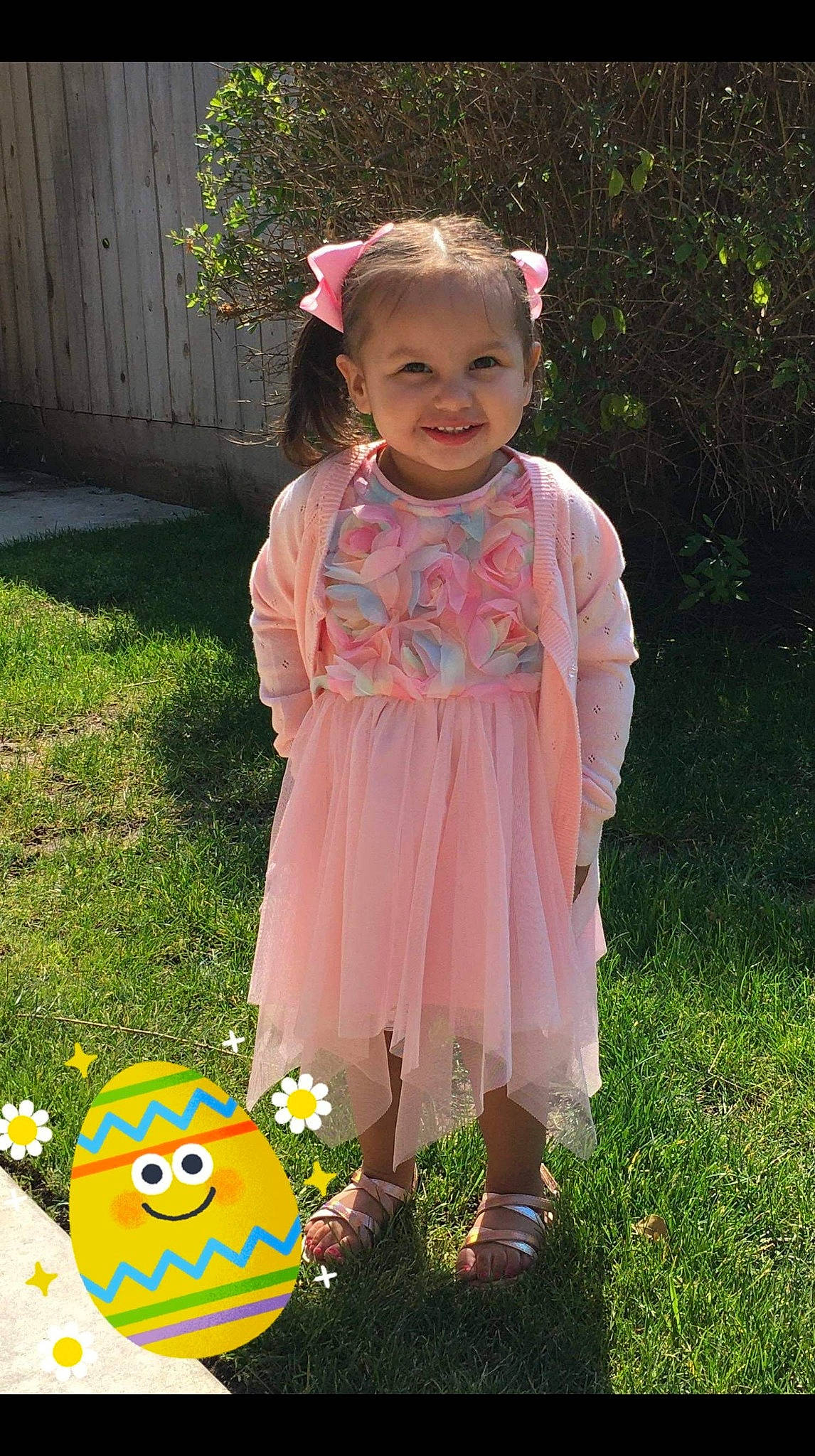Athena is registered to the contest to win money with this photo: baby, baby_toddler_clothing, child, day_dress, dress, formal_wear, fun, garden, grass, happy, joy, magenta, pattern, people_in_nature, person, pink, plant, recreation, sleeve, smile