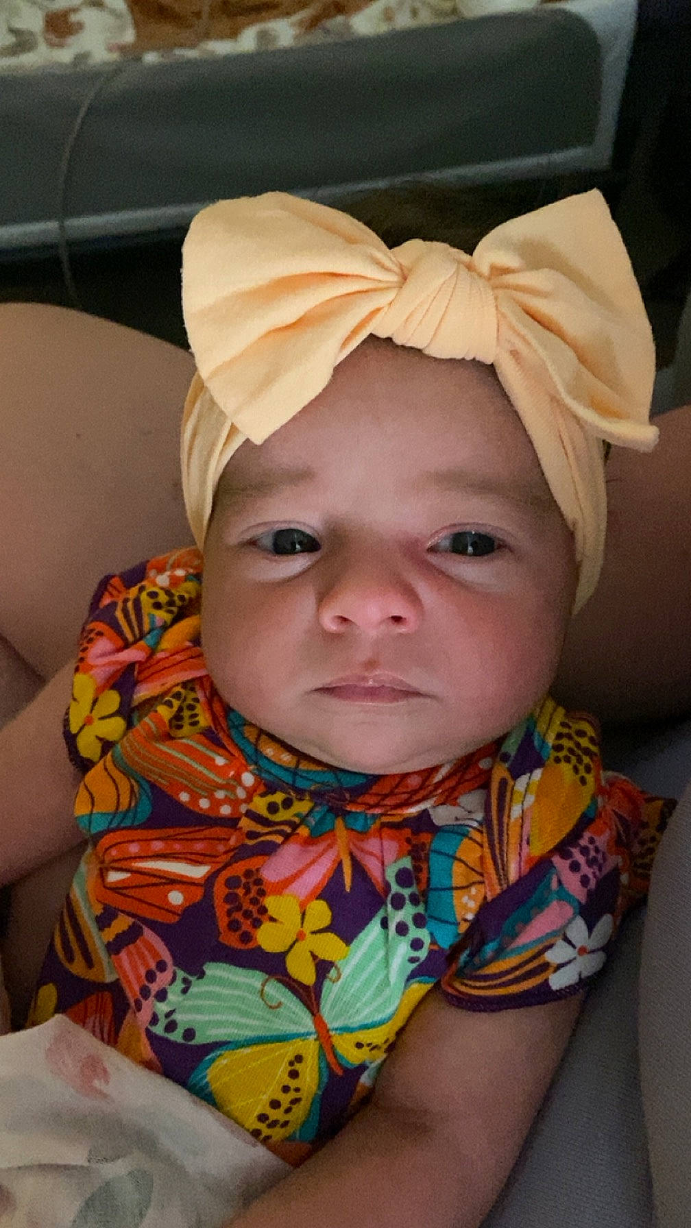 Aaliyah is registered to the contest to win money with this photo: baby, baby_toddler_clothing, cheek, child, chin, ear, eye, eyebrow, eyelash, face, facial_expression, forehead, happy, headwear, iris, lip, mouth, neck, nose, person