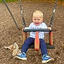 Alfie is registered to the contest to win money with this photo: active, blonde_hair, blue_shoes, casual_clothing, child, daylight, fun, grass, happy, outdoor, park, person, play, playground, recreation, rusty_swing, smiling, swing, toddler, wood_chips