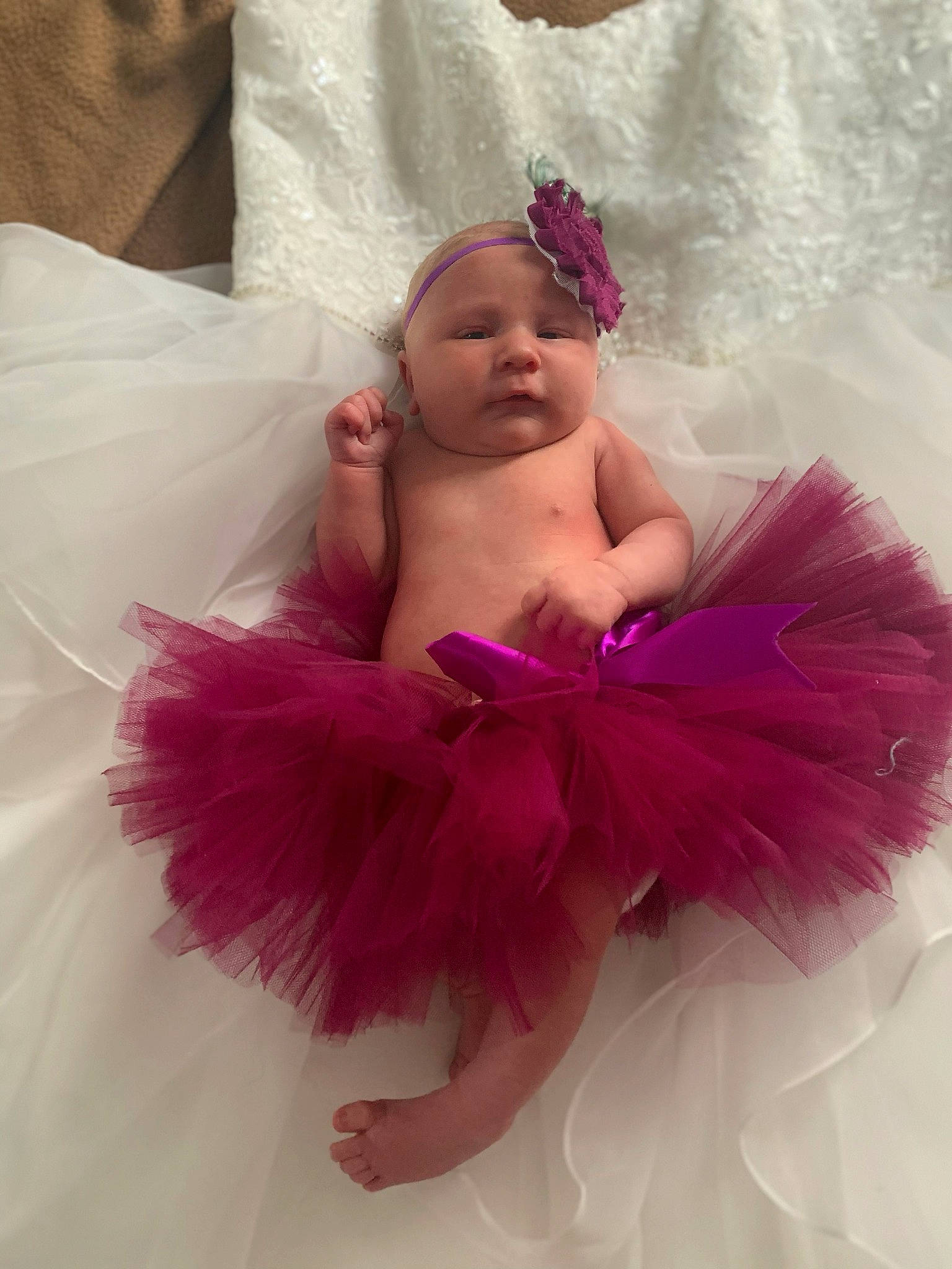Kyler joined the competition — help win amazing prizes! baby, baby_products, baby_toddler_clothing, ballet_tutu, child, costume, costume_accessory, dress, fun, hair_accessory, headpiece, headwear, magenta, person, photography, pink, product, purple, skin, toddler