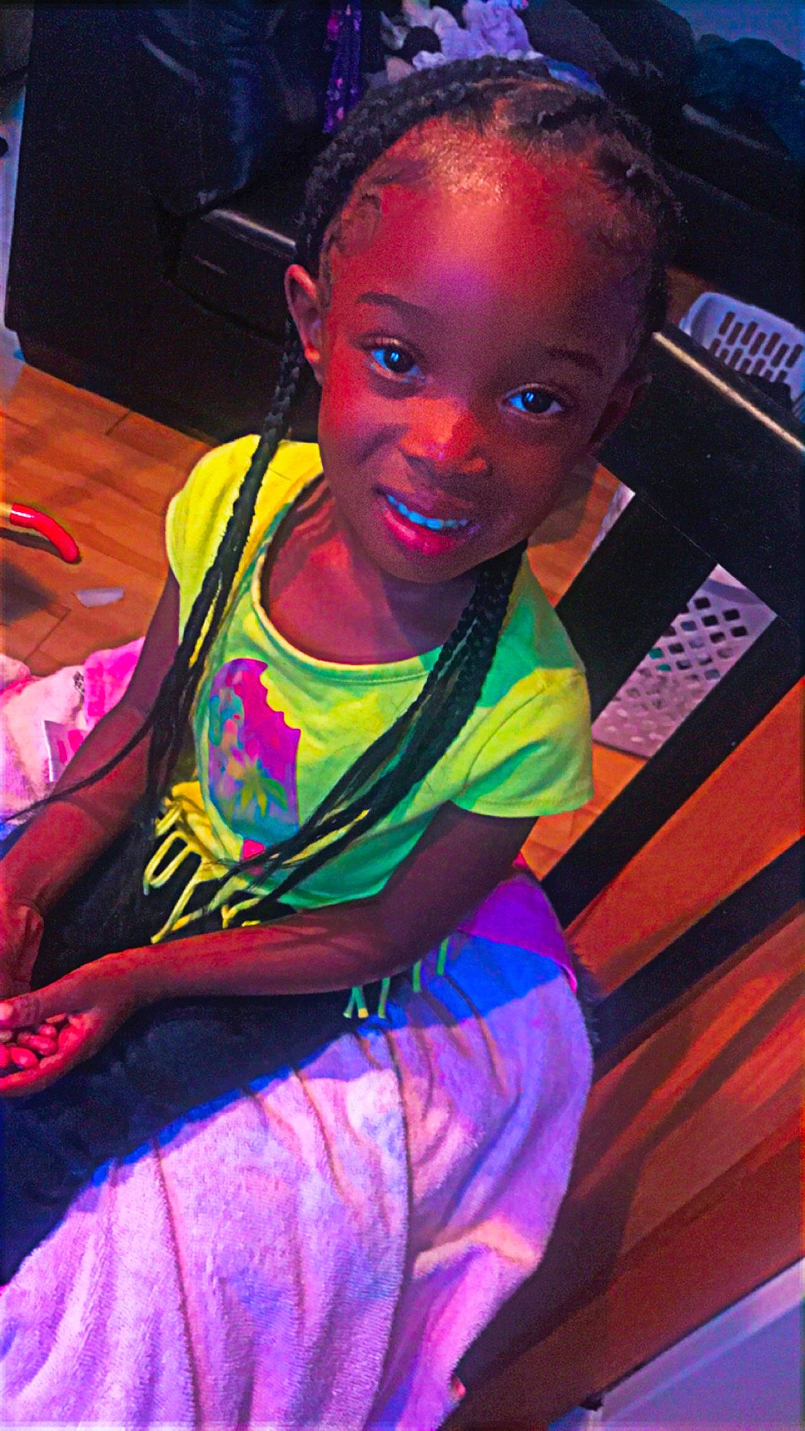 Janiyah is registered to the contest to win money with this photo: black, black_hair, cool, electric_blue, entertainment, event, eye, fashion, fashion_design, fun, happy, head, joy, leisure, magenta, person, pink, purple, skin, smile