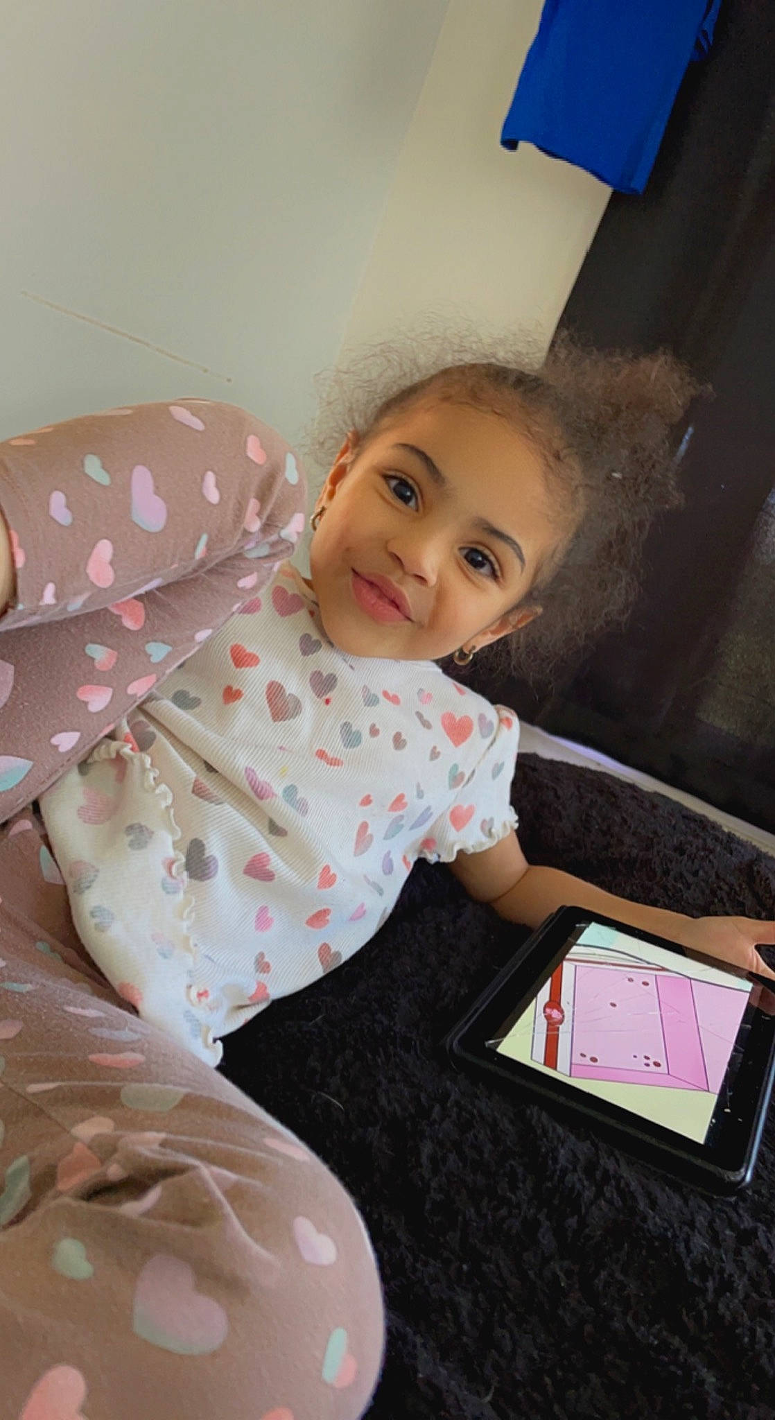 Serene joined the competition — help win amazing prizes! baby, baby_products, baby_toddler_clothing, child, comfort, communication_device, fun, gadget, happy, joy, linens, mobile_phone, pattern, person, pink, portable_communications_device, room, sleeve, smile, t_shirt