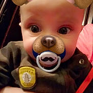 Abal is registered to the contest to win money with this photo: cheek, child, domestic_pig, ear, head, mouth, nose, plush, snout, suidae, teddy_bear, toy