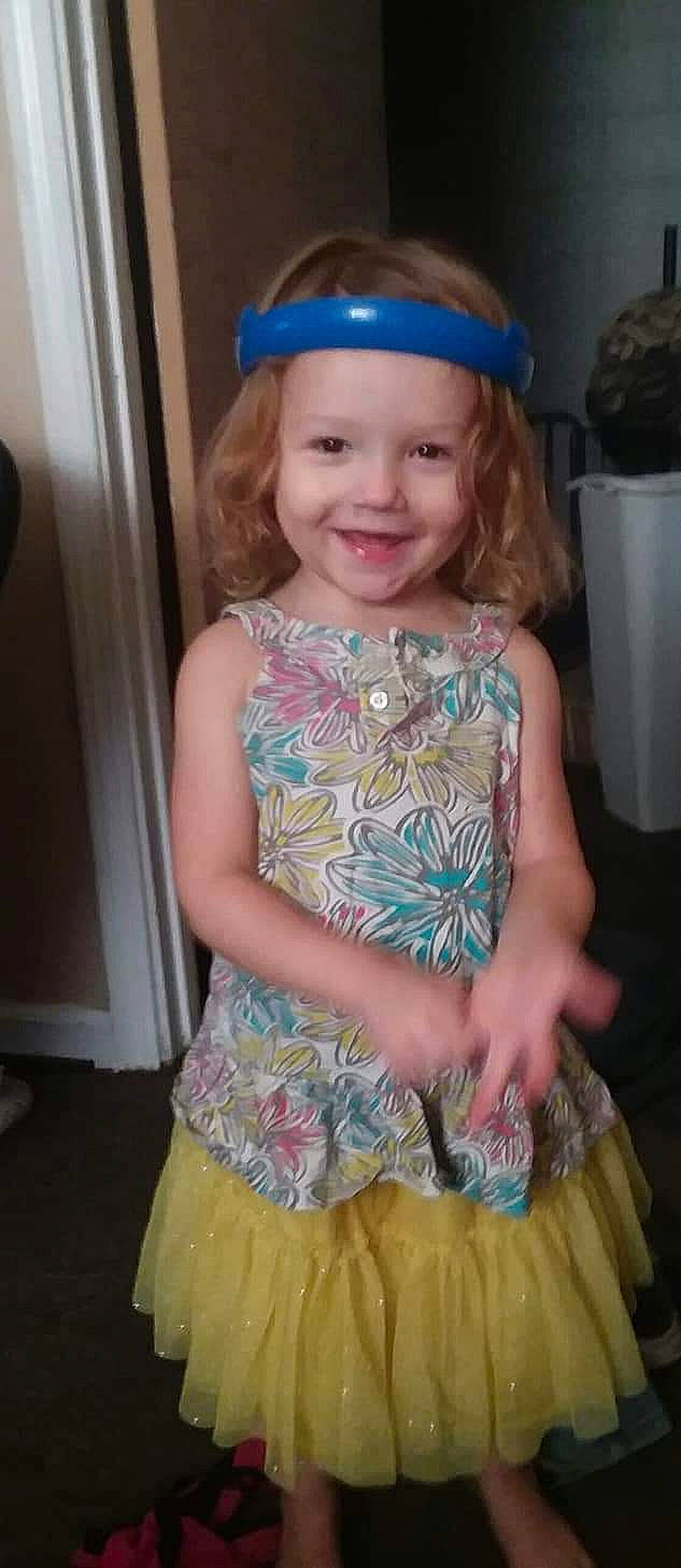 Jazmine joined the competition — help win amazing prizes! baby_toddler_clothing, child, child_model, clothing, costume, dress, fashion_accessory, hair_accessory, headband, headgear, joy, pattern, person, smile, toddler