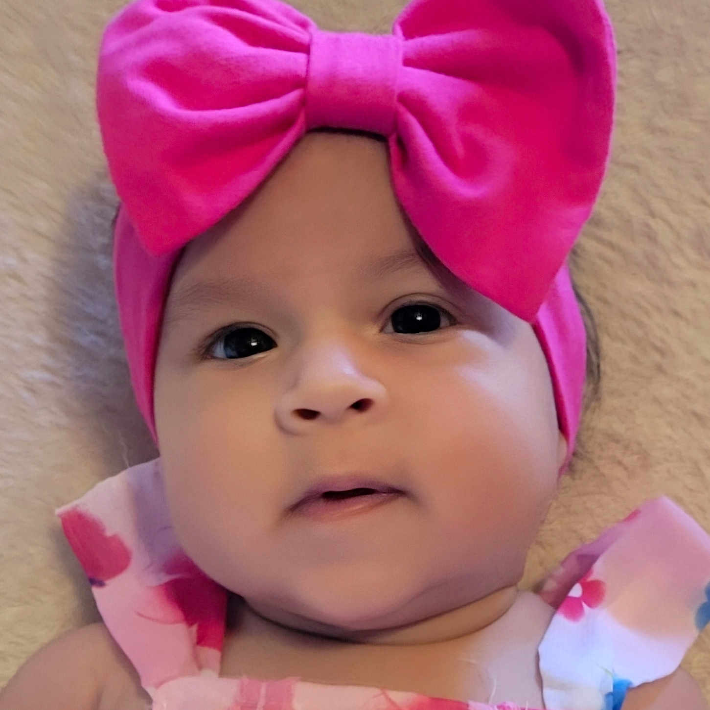 Areya joined the competition — help win amazing prizes! accessories, baby, bathingcap, bonnet, bowtie, cap, clothing, dress, face, formalwear, hat, head, headband, newborn, person, photography, portrait, purple, swimwear, tie