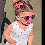 Melina a rejoint le concours — aidez-le/la à gagner de superbes lots ! casual, child, cute, dress, exploring, fashion, fun, hair_bows, happy, outdoor, pacifier, person, playful, strawberry_pattern, summer, sunglasses, sunlight, sunny, toddler, young_child