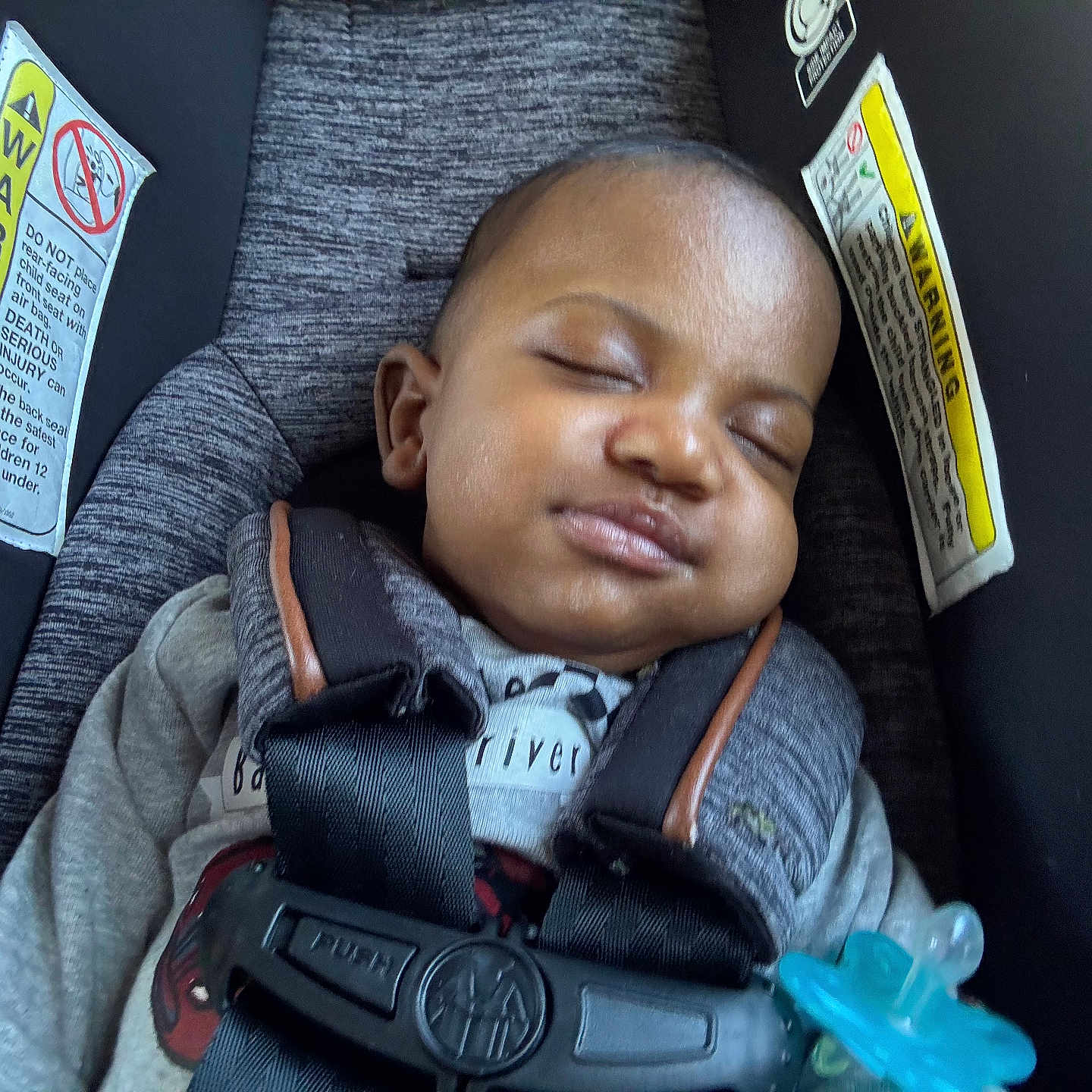 Jett joined the competition — help win amazing prizes! baby, car, car_interior, carseat, clothing, coat, cushion, face, glove, happy, head, homedecor, jacket, person, photography, portrait, sleeping, smile, transportation, vehicle