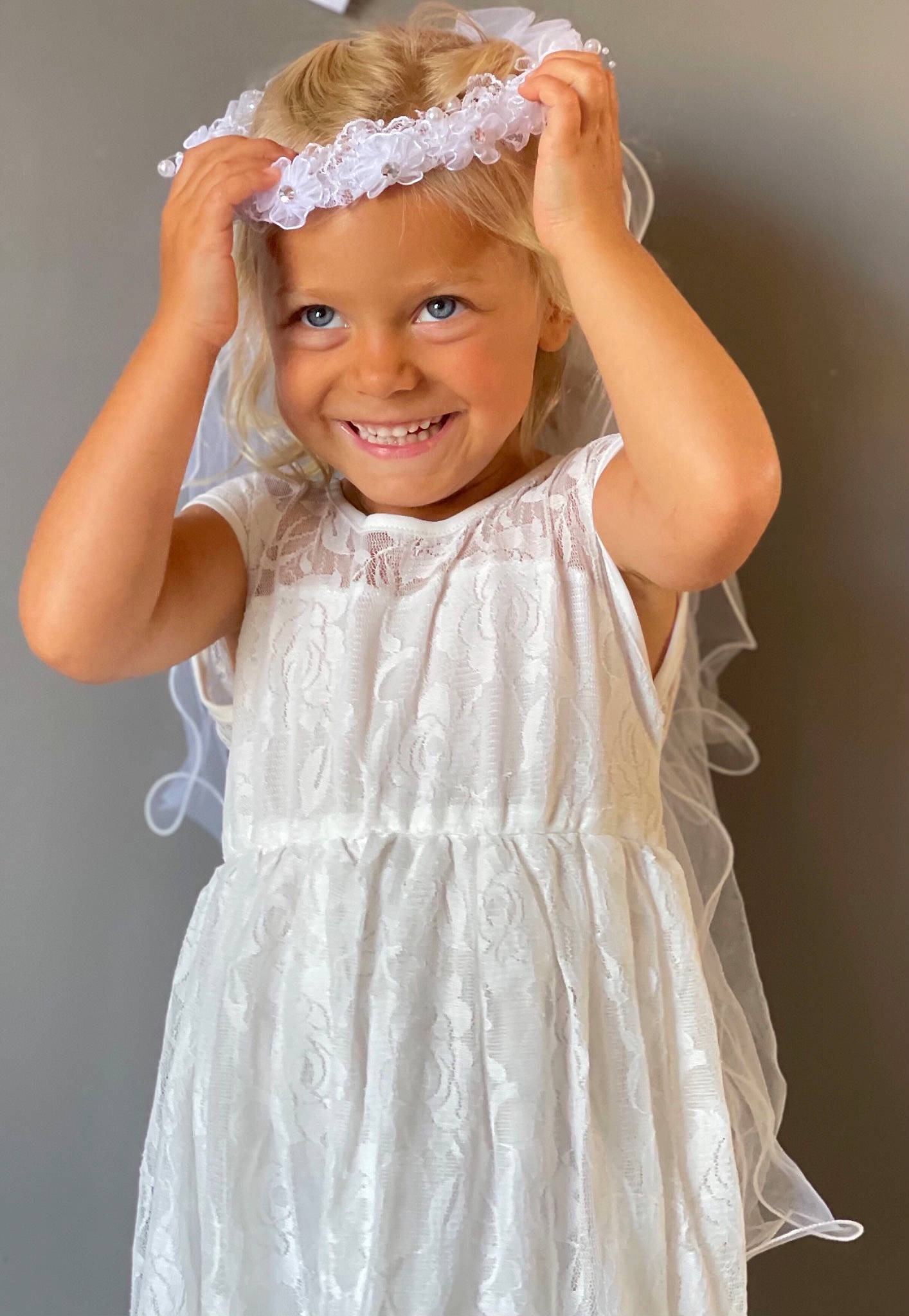 Stella is registered to the contest to win money with this photo: bridal_clothing, bridal_party_dress, day_dress, dress, embellishment, facial_expression, flash_photography, gesture, hair, hairstyle, happy, head, headwear, joy, neck, one_piece_garment, person, pink, shoulder, skin