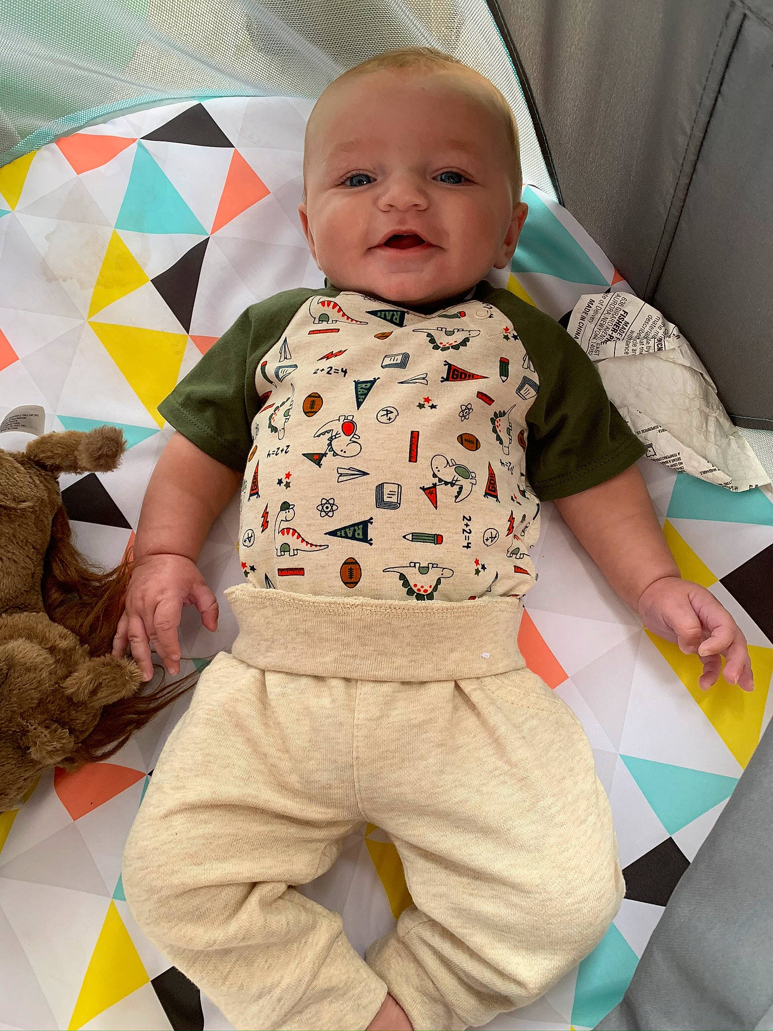 Wesley joined the competition — help win amazing prizes! active_pants, baby, baby_products, baby_toddler_clothing, cargo_pants, cheek, child, khaki_pants, linens, mouth, nightwear, pajamas, pattern, person, plush, stuffed_toy, sweatpant, teddy_bear, textile, toddler
