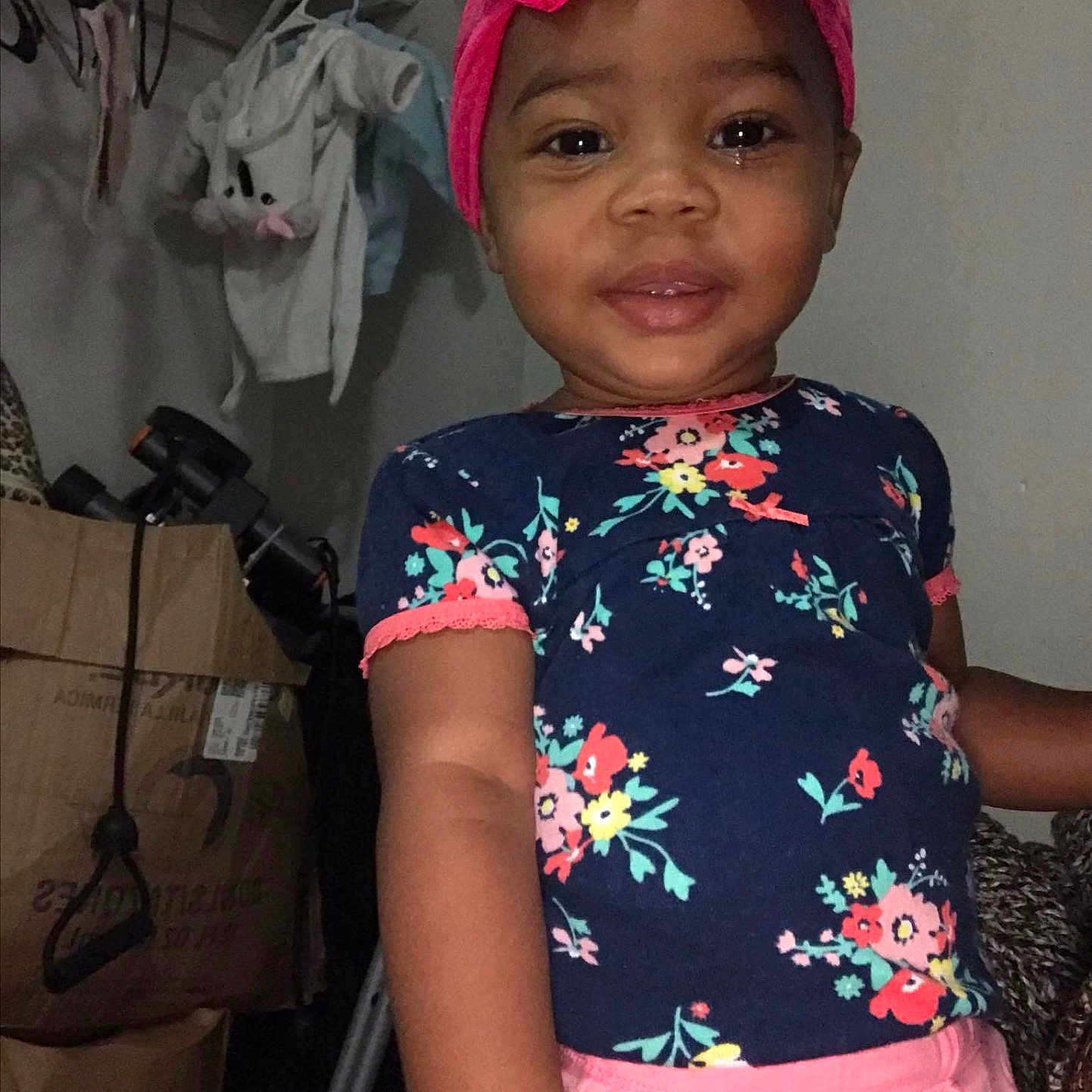 Kyzlynne is registered to the contest to win money with this photo: accessories, baby, bag, blouse, cap, clothing, dress, face, furniture, handbag, happy, hat, head, indoors, person, photography, portrait, shorts, smile, t_shirt