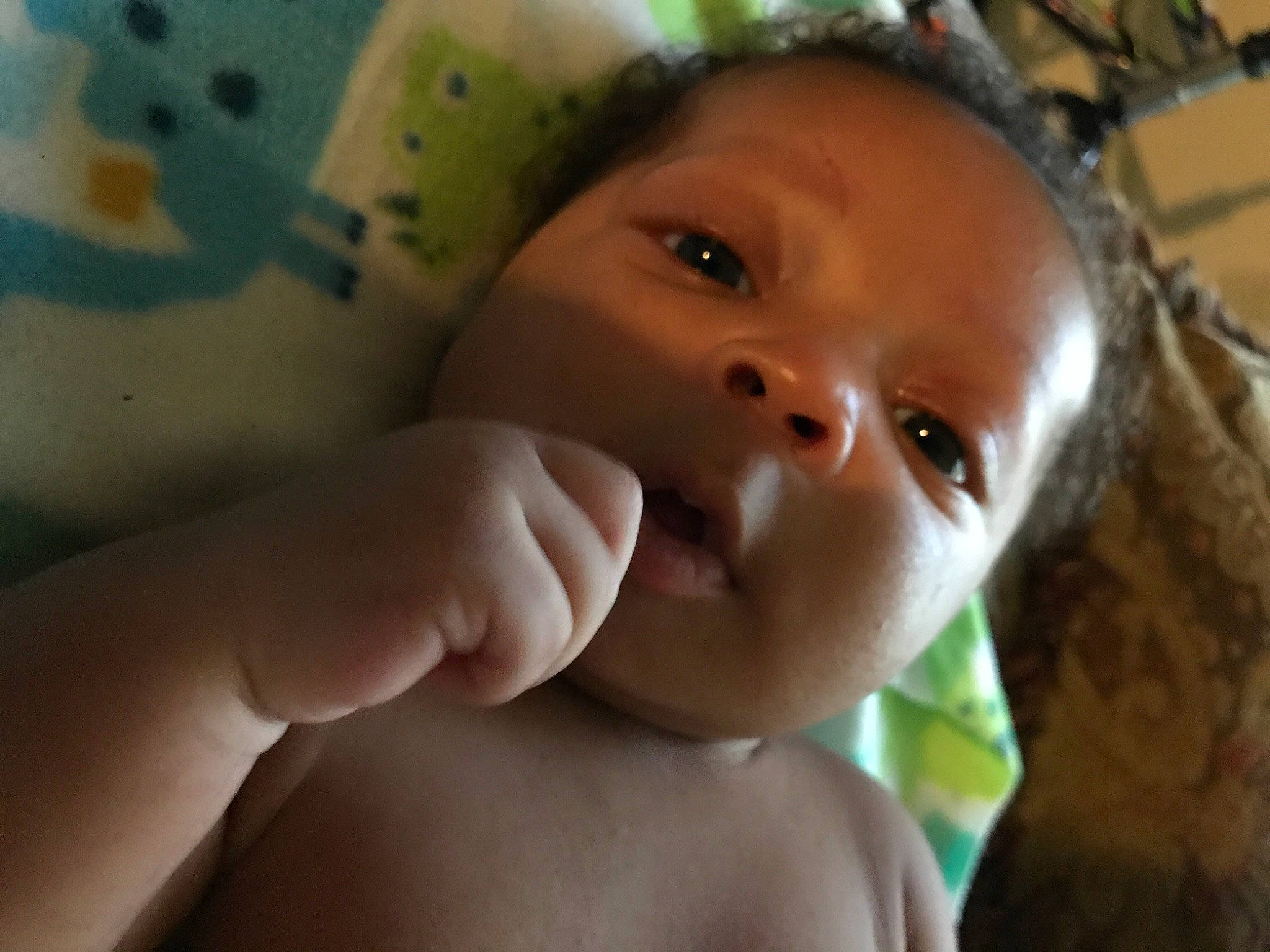 Juelz joined the competition — help win amazing prizes! baby, cheek, child, close_up, eye, face, finger, hand, head, lip, mouth, nose, person, skin, smile, toddler