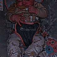 Rensemee Landis is registered to the contest to win money with this photo: baby, baseball, baseballglove, bodypart, bonnet, cap, clothing, face, finger, furniture, glove, hand, hat, head, jeans, pants, person, photography, portrait, sport