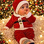 Lyloo participe au concours pour gagner de l'argent avec cette photo : baby, blurred_background, celebration, child, christmas, cute, decorations, festive, festivity, holiday, holiday_season, indoor, lights, portrait, red_clothing, santa_outfit, seasonal, smiling, sock, white_fur_trim