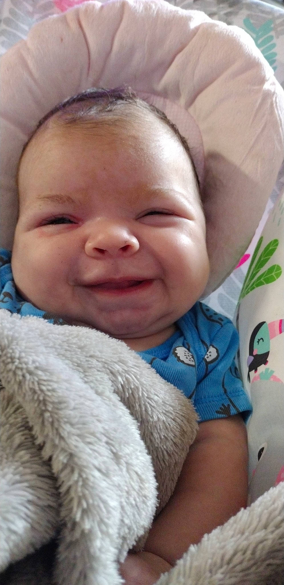 Averi joined the competition — help win amazing prizes! baby, baby_toddler_clothing, beauty, cheek, child, close_up, comfort, event, eye, fun, happy, human, linens, mammal, nose, person, product, skin, smile, textile