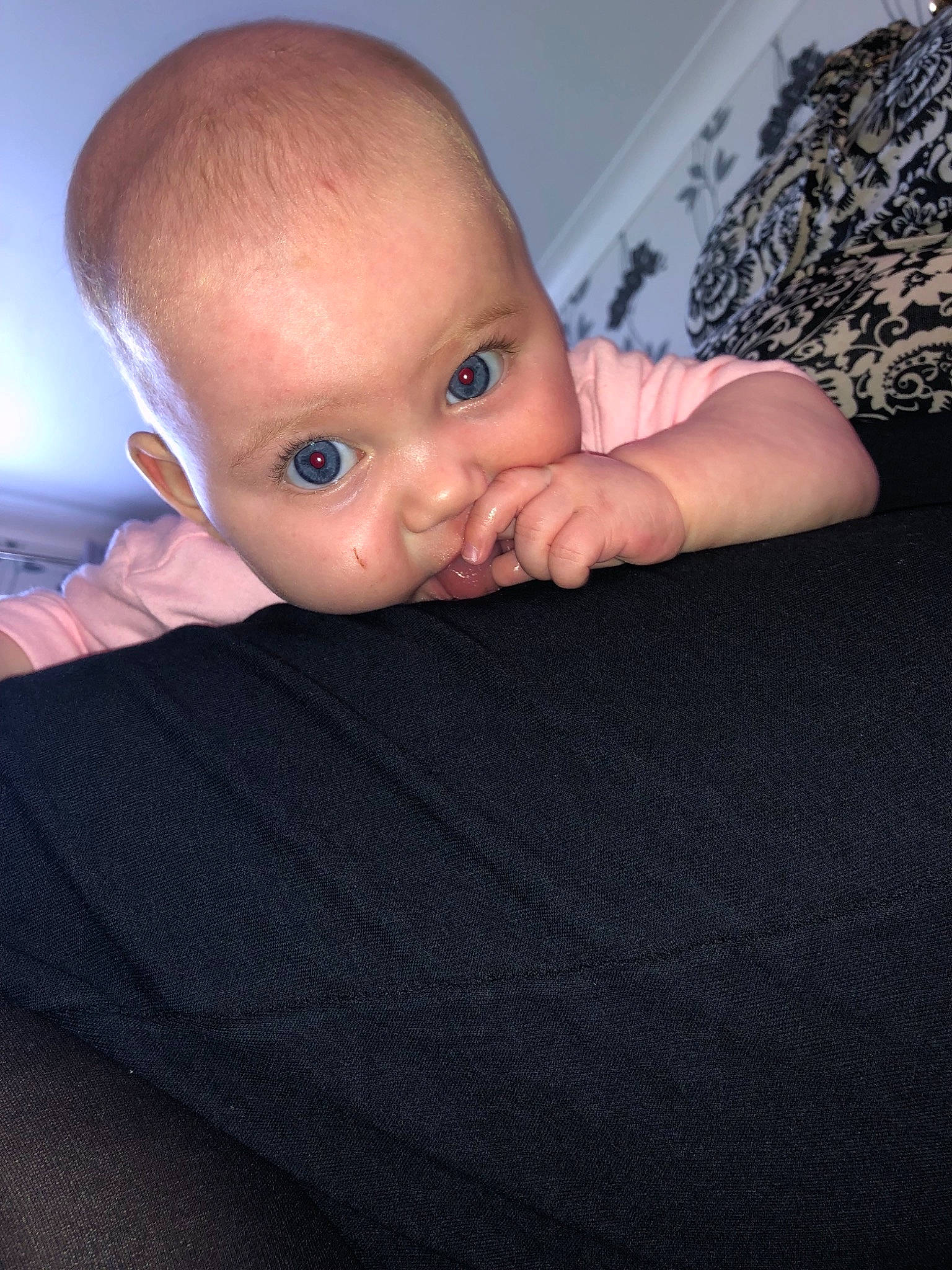 Daisy-may joined the competition — help win amazing prizes! arm, baby, cheek, child, chin, ear, eye, face, finger, forehead, head, mouth, muscle, nose, person, skin, toddler, tummy_time